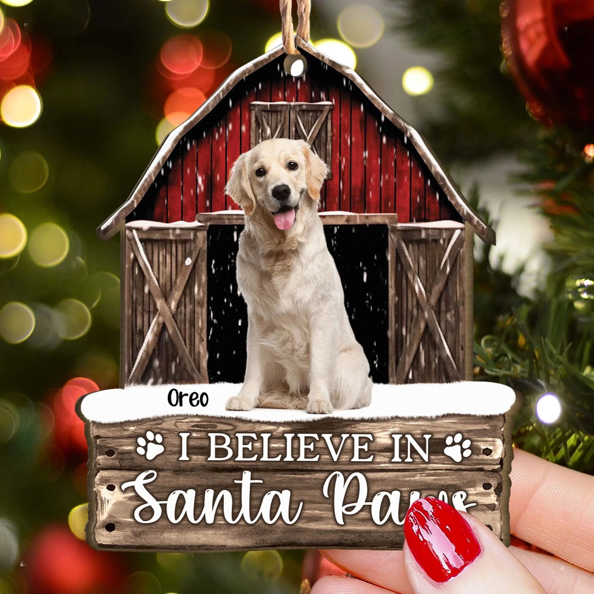 Have Yourself A Furry Little Christmas Pet Dog Cat - Personalized Wooden Ornament - Image 4