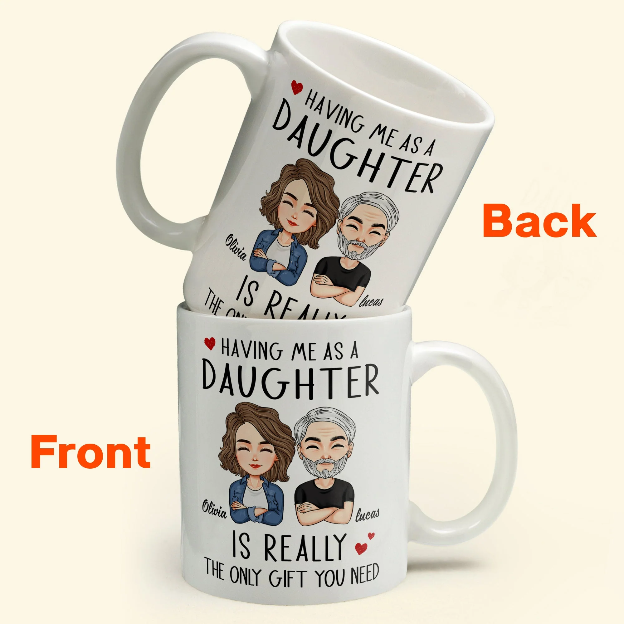 Having Me As A Daughter/Son - Personalized Mug - Image 2