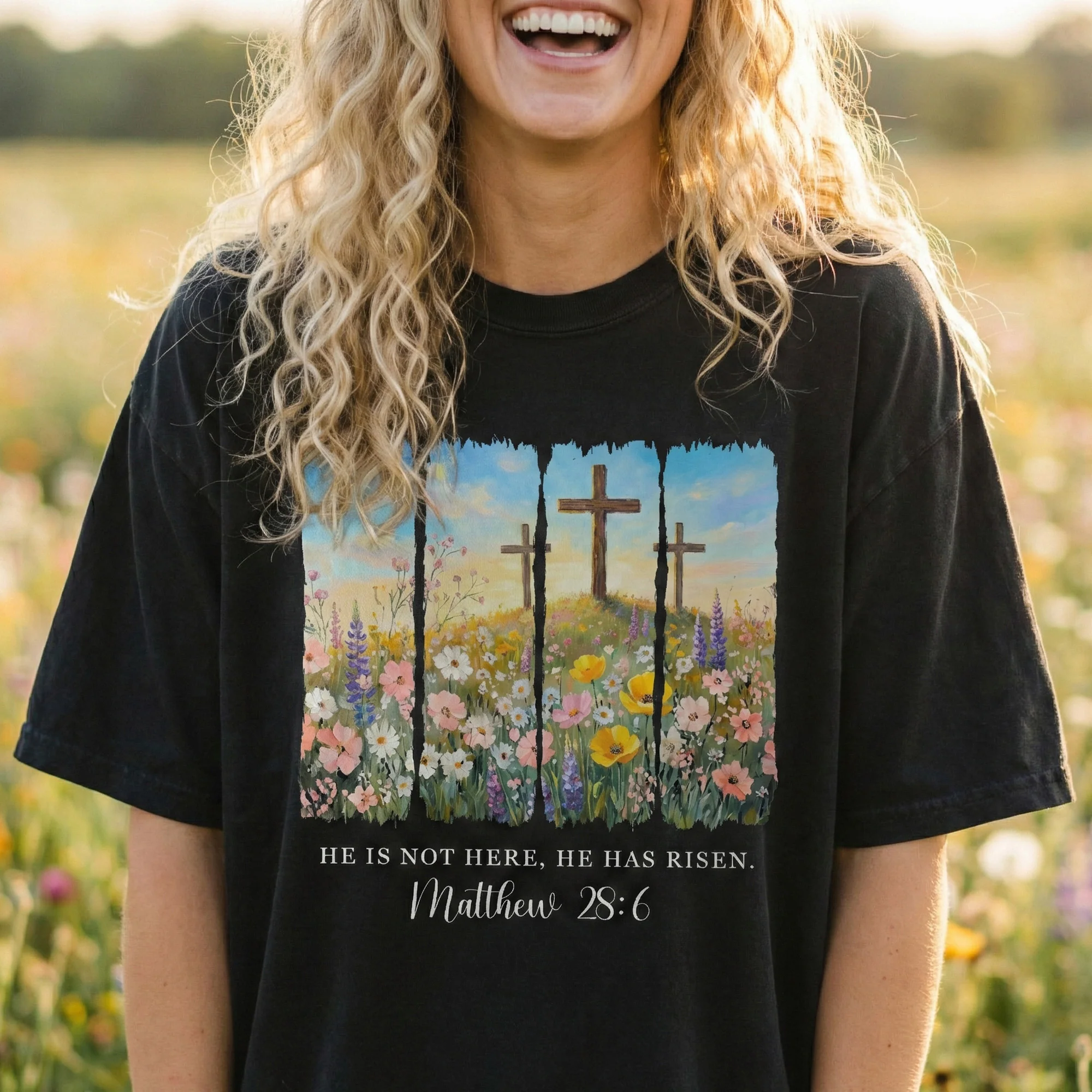 He Is Not Here, He Has Risen - Matthew 28:6 Easter Season - Personalized Shirt - Image 2