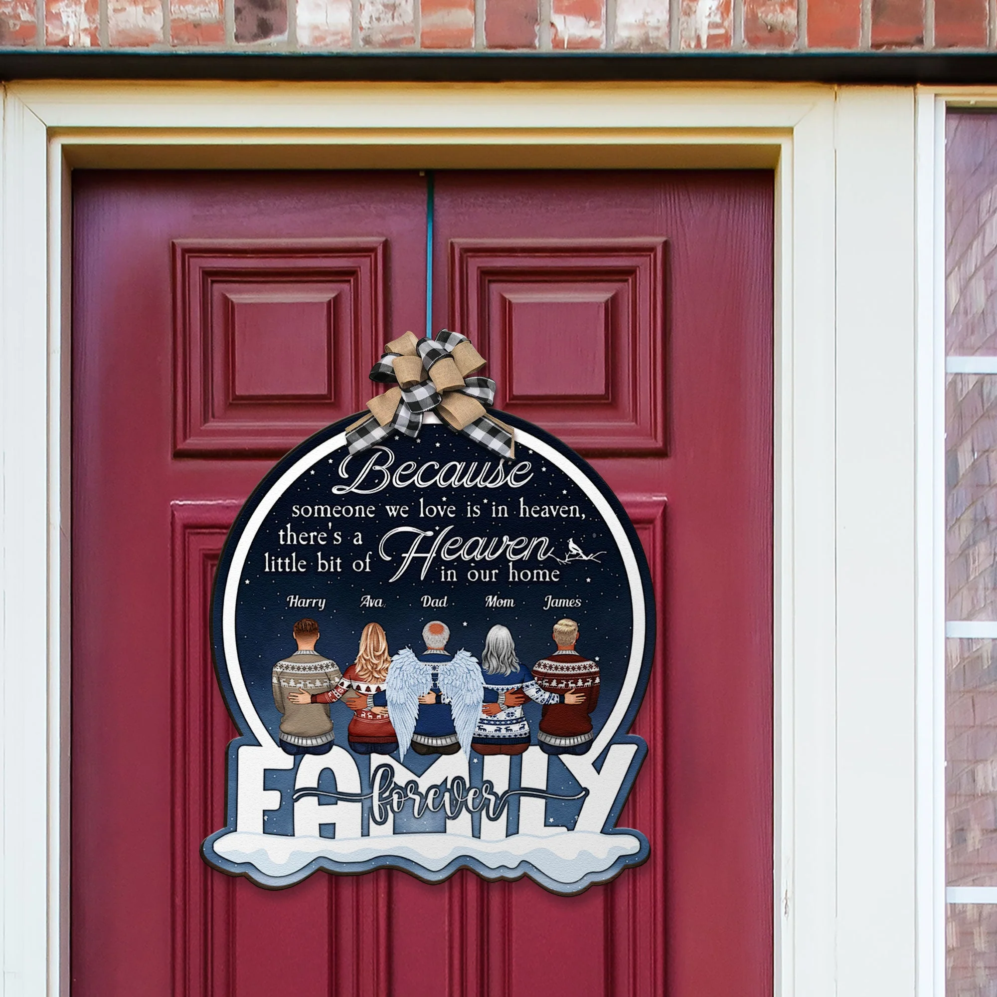 Heaven In Our Home - Personalized Custom Shaped Wood Sign - Image 2