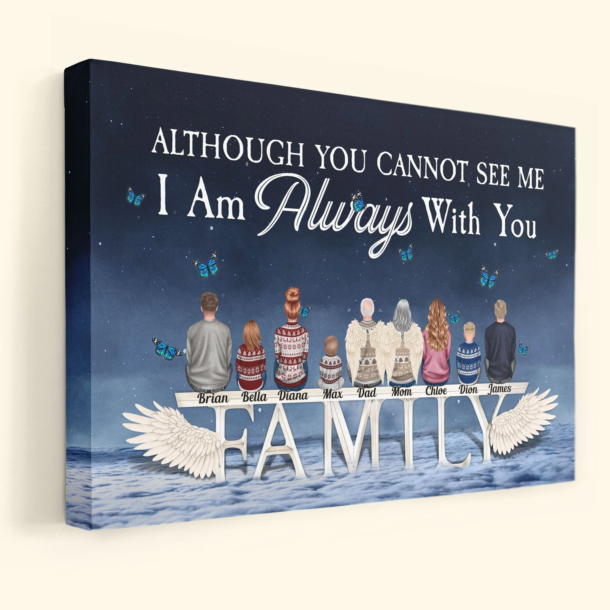Heaven In Our Home - Personalized Poster/Wrapped Canvas - Memorial Gift For Family Members, Mom, Dad, Siblings - Image 5