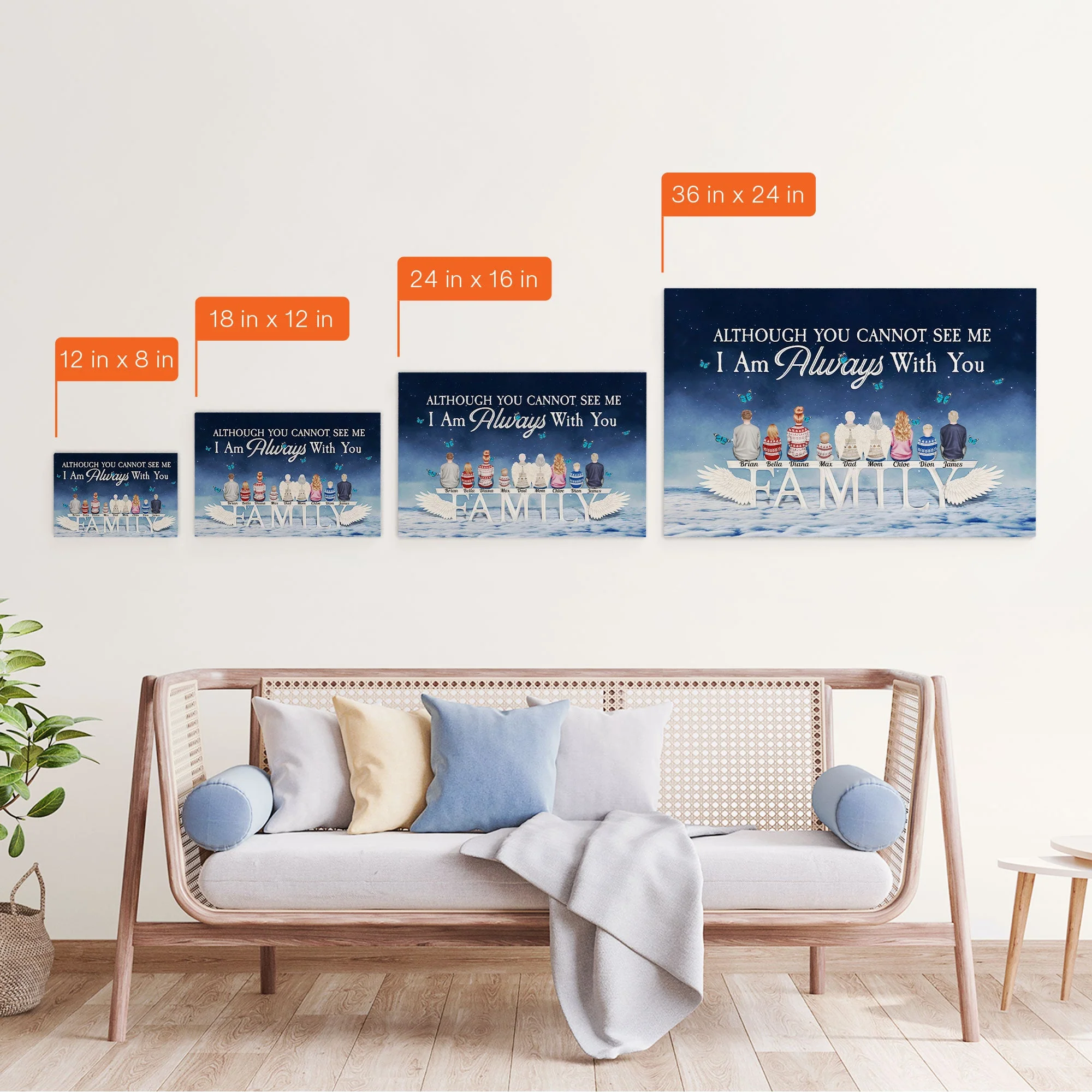 Heaven In Our Home - Personalized Poster/Wrapped Canvas - Memorial Gift For Family Members, Mom, Dad, Siblings - Image 7