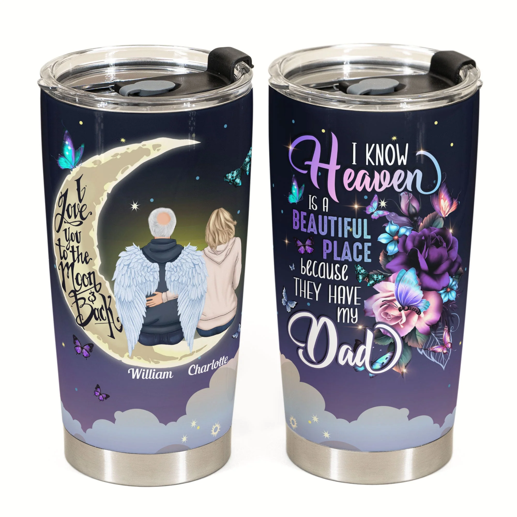 Heaven Is A Beautiful Place - Personalized Tumbler Cup - Memorial Gift For Family Members - Image 2
