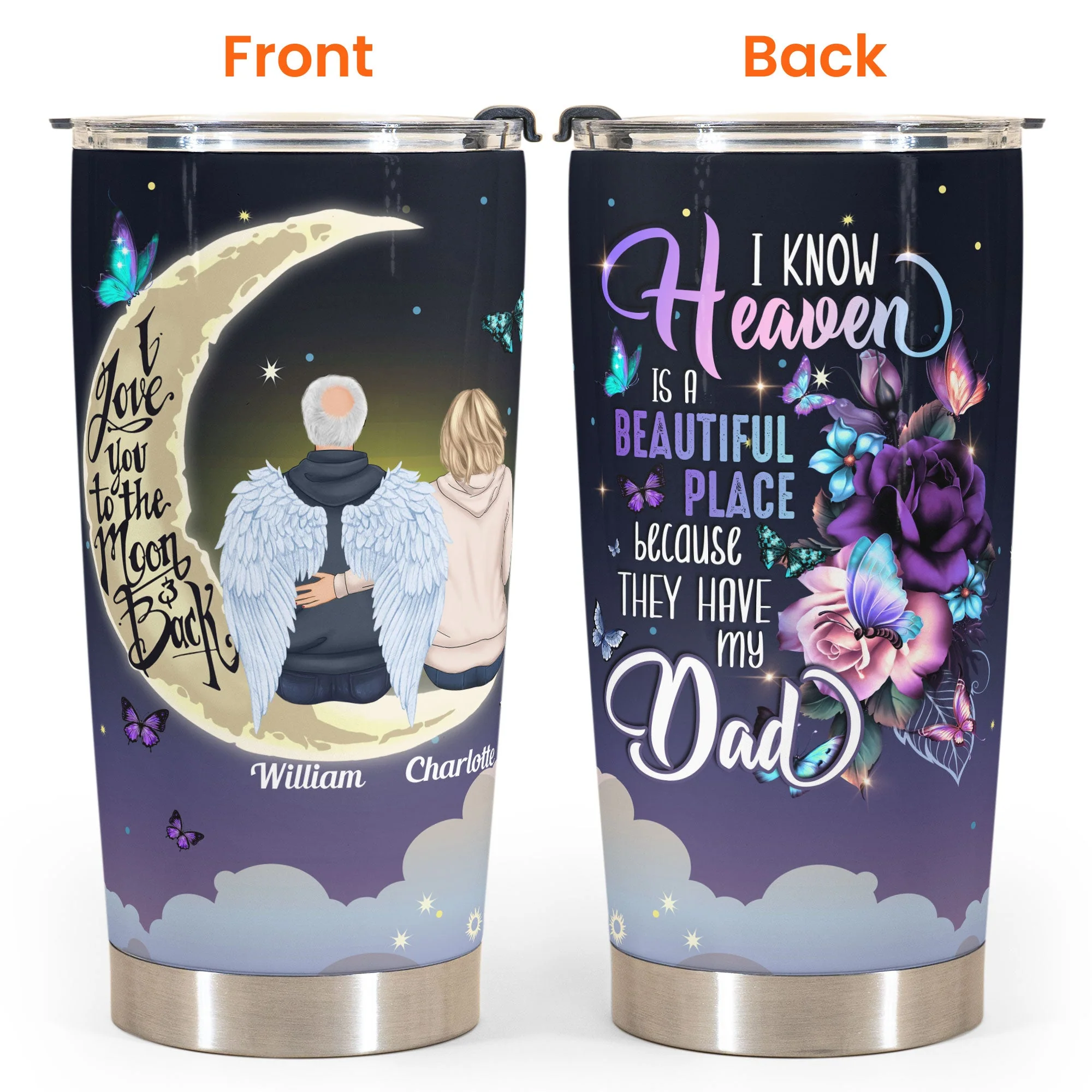 Heaven Is A Beautiful Place - Personalized Tumbler Cup - Memorial Gift For Family Members - Image 4