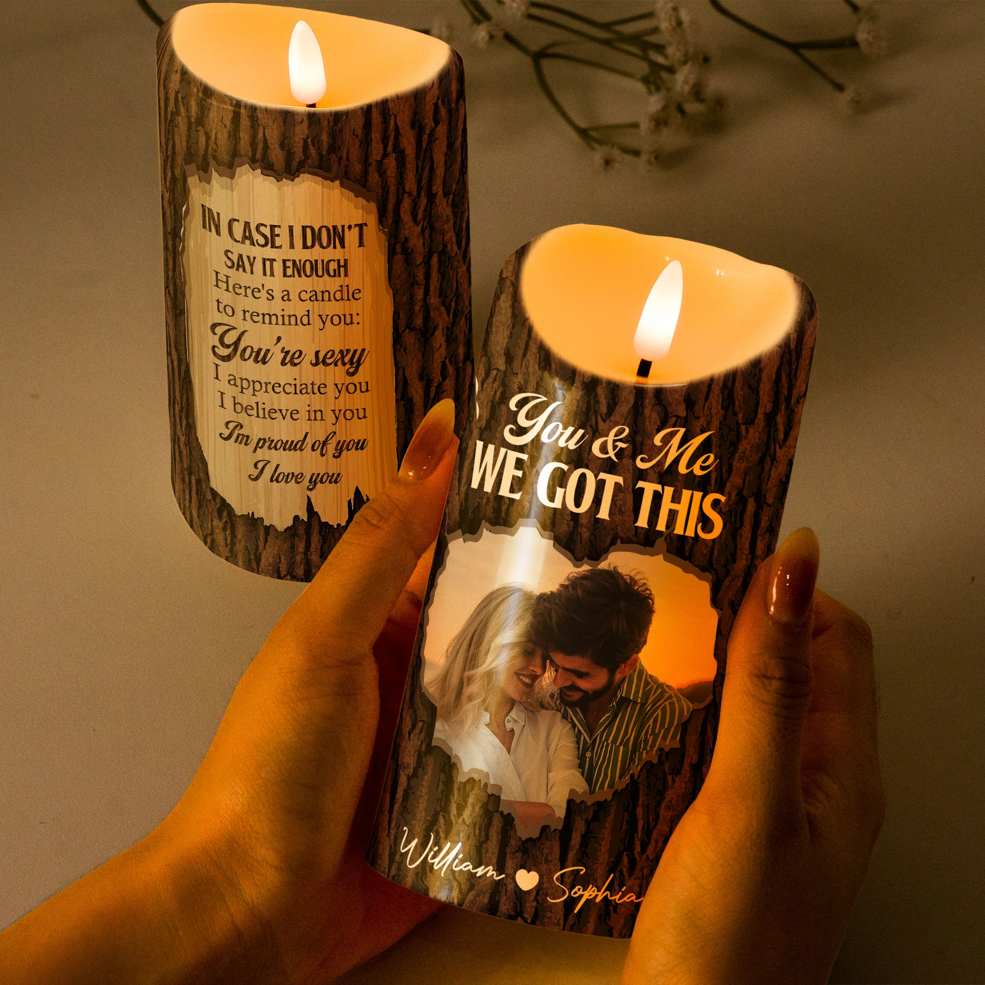 Here's A Candle To Remind You - Personalized Photo LED Candle - Image 4