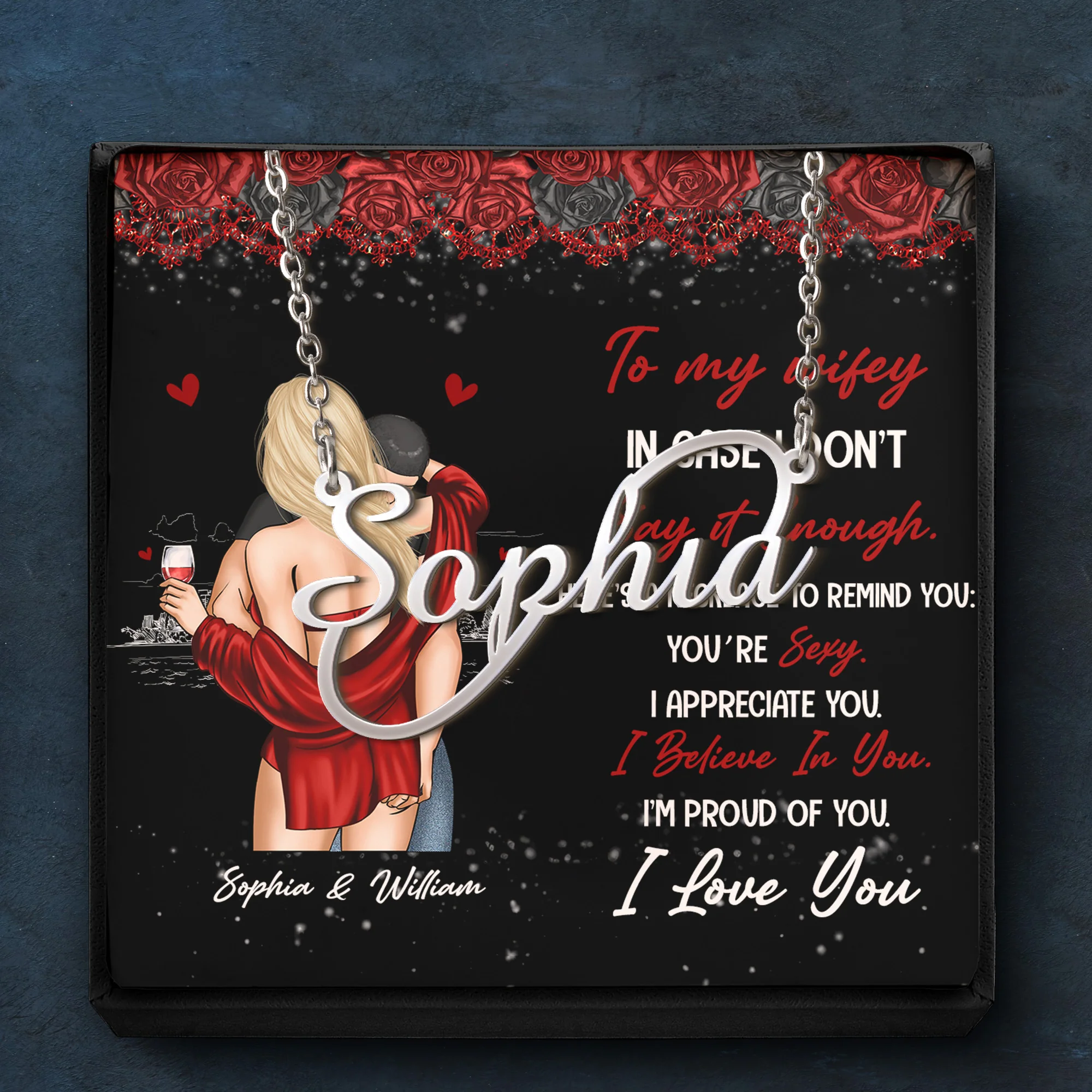 Here's A Necklace To Remind You’re Sexy - Custom Name Necklace - Image 3
