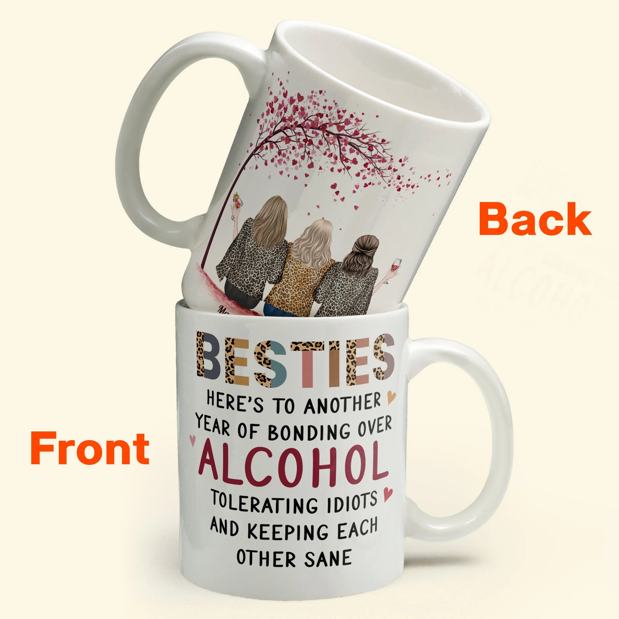 Here's To Another Year Of Bonding Over Alcohol - Personalized Mug - Image 2