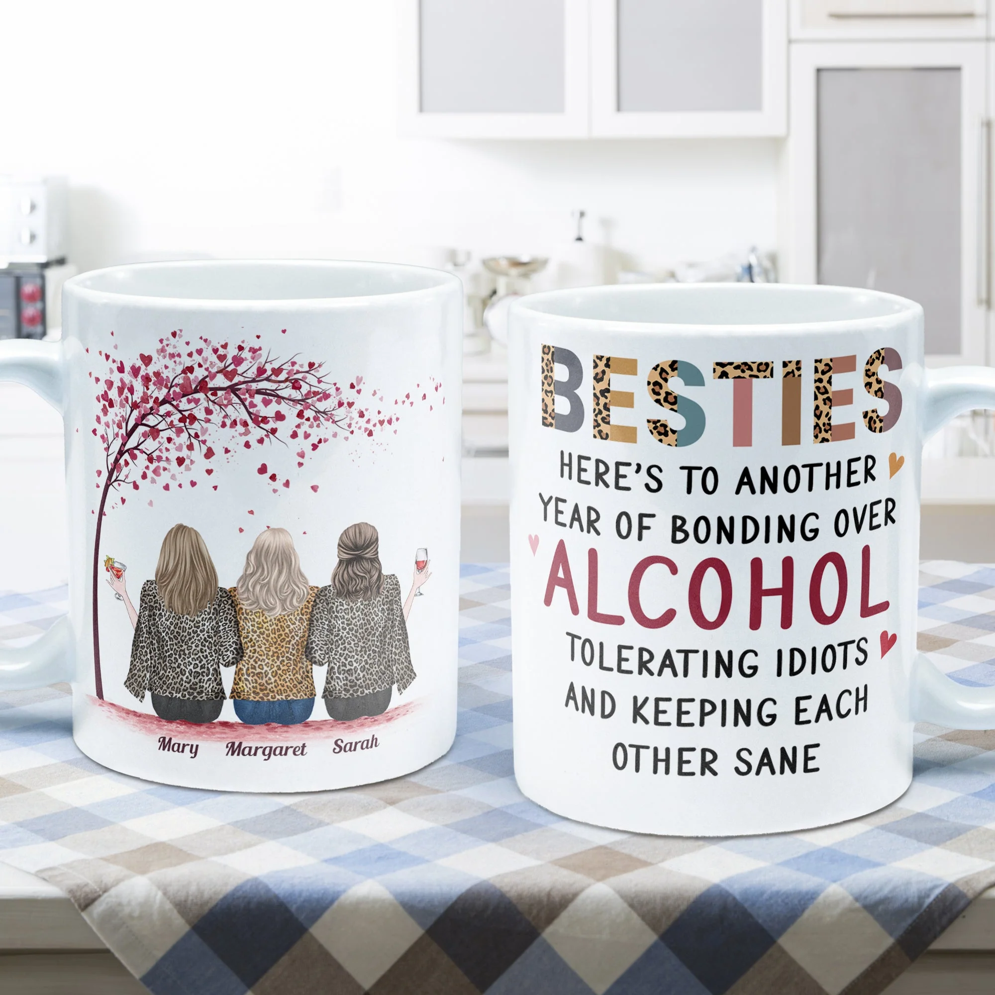 Here's To Another Year Of Bonding Over Alcohol - Personalized Mug - Image 5