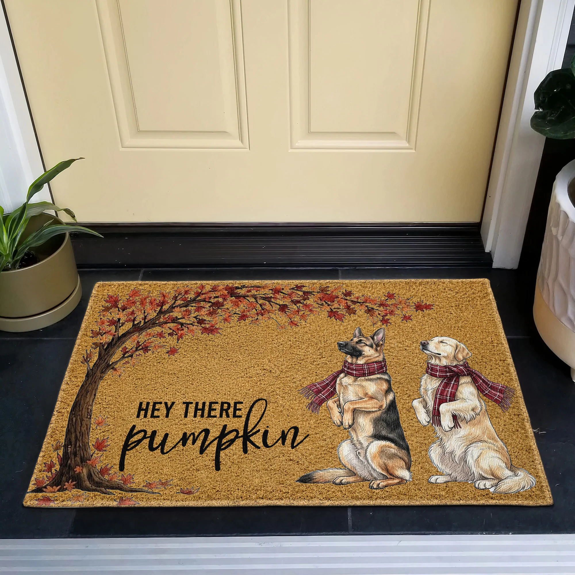 Hey There Pumpkin Autumn Home Decor - Personalized Doormat - Image 2
