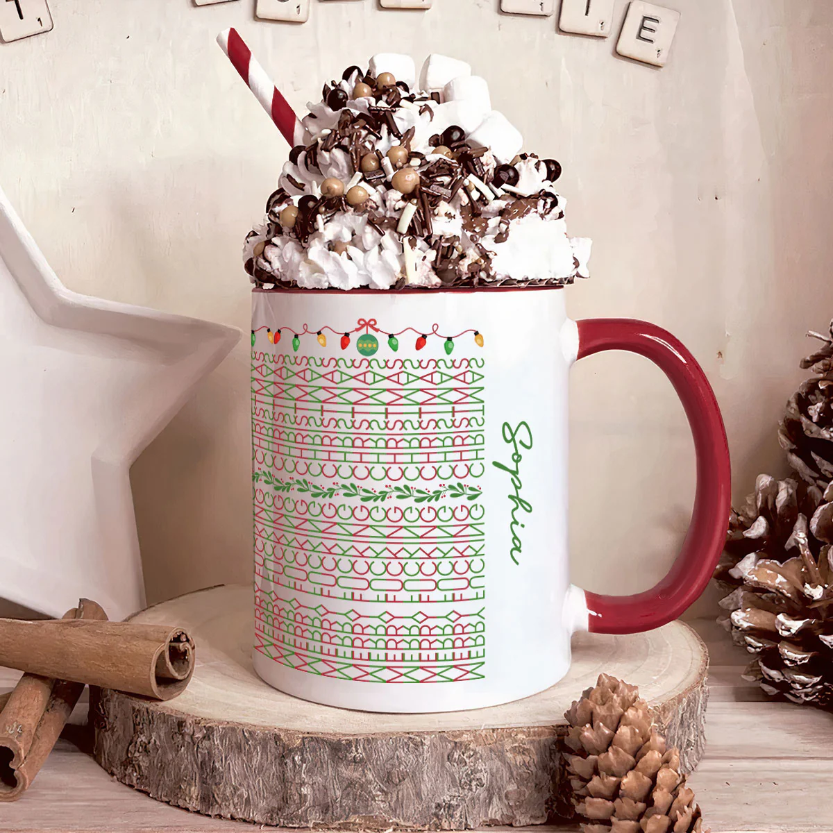 Hidden Swear Words Naughty Christmas For Coworkers, Boss, Friends - Personalized Accent Mug - Image 3