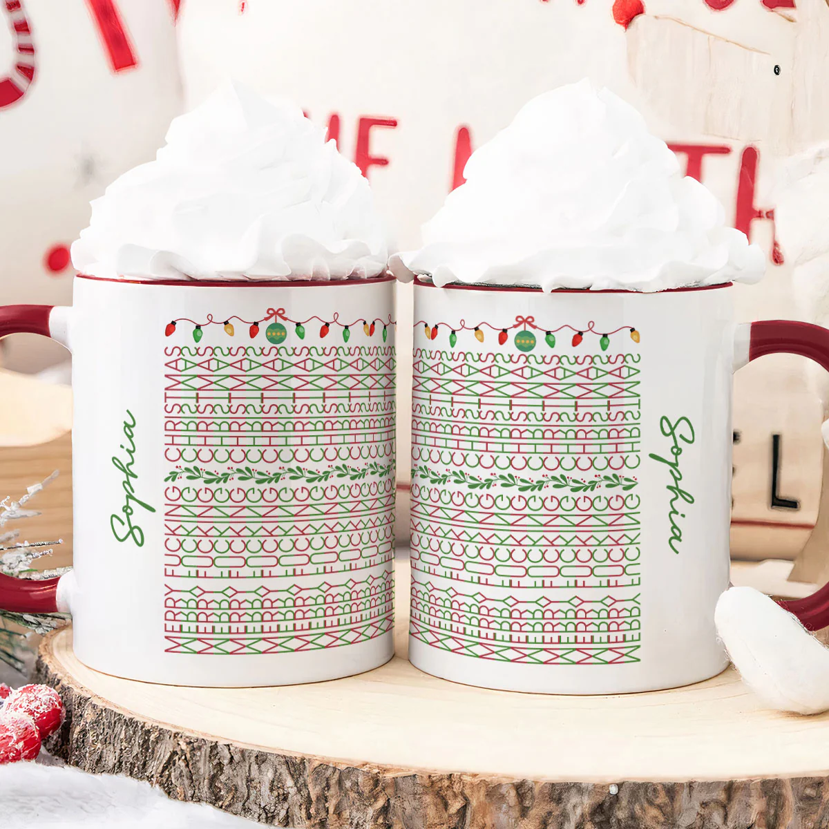 Hidden Swear Words Naughty Christmas For Coworkers, Boss, Friends - Personalized Accent Mug - Image 4