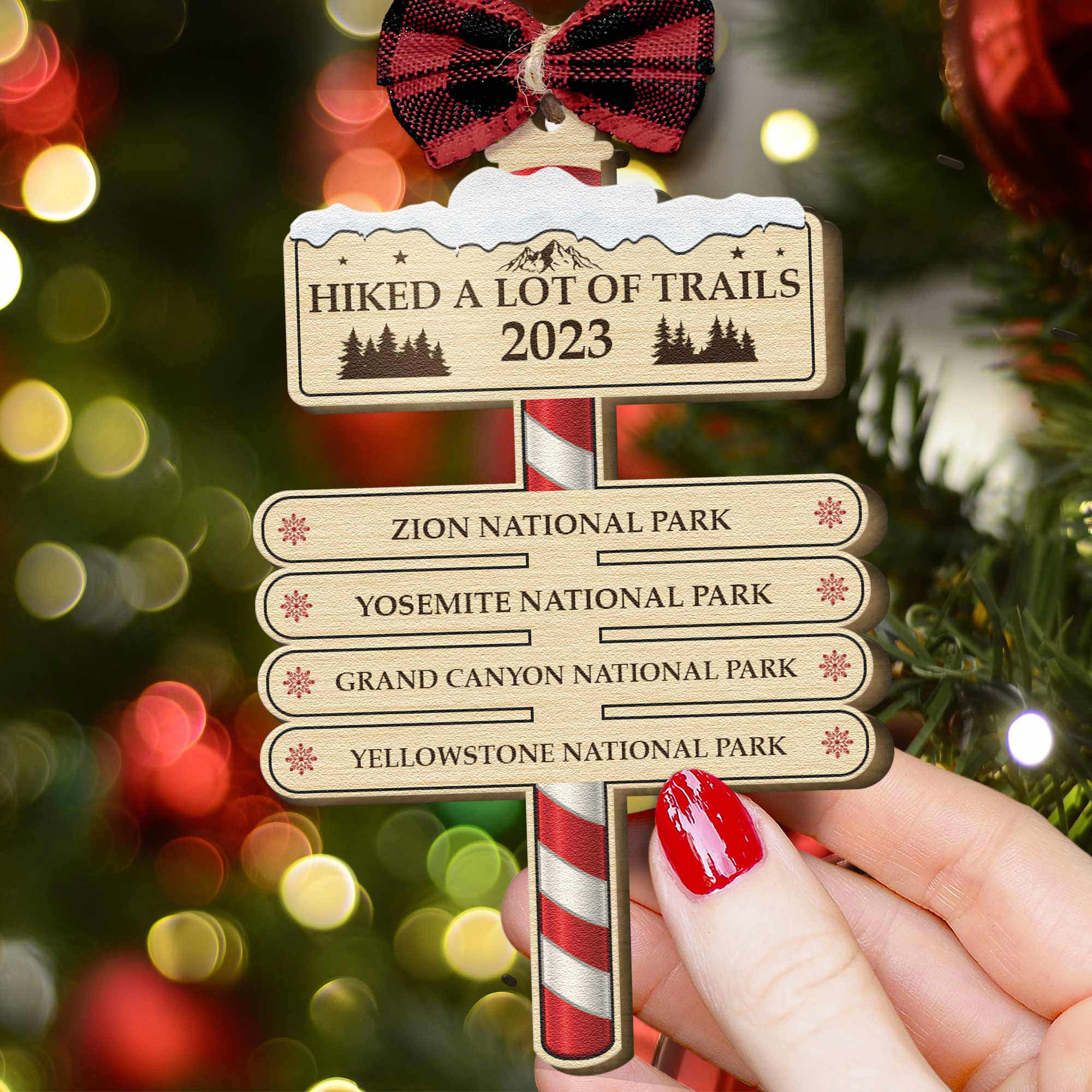 Hiked A Lot Of Trails Hiking Camping Lovers - Personalized Wooden Ornament - Image 7