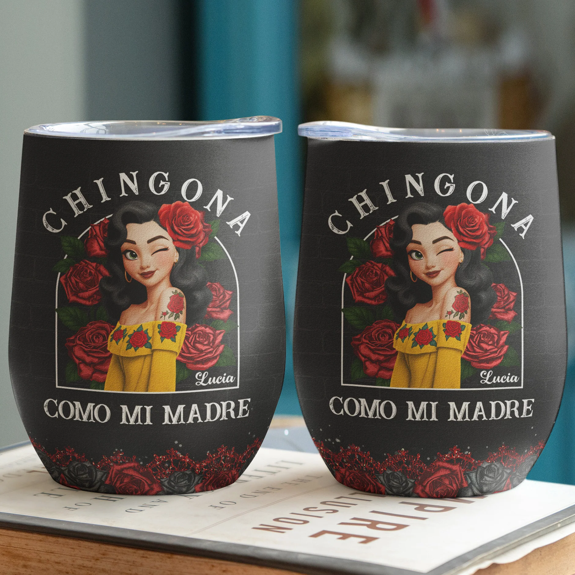 Hispanic Month Birthday Gifts For Hispanics And Latinos - Personalized Wine Tumbler - Image 2