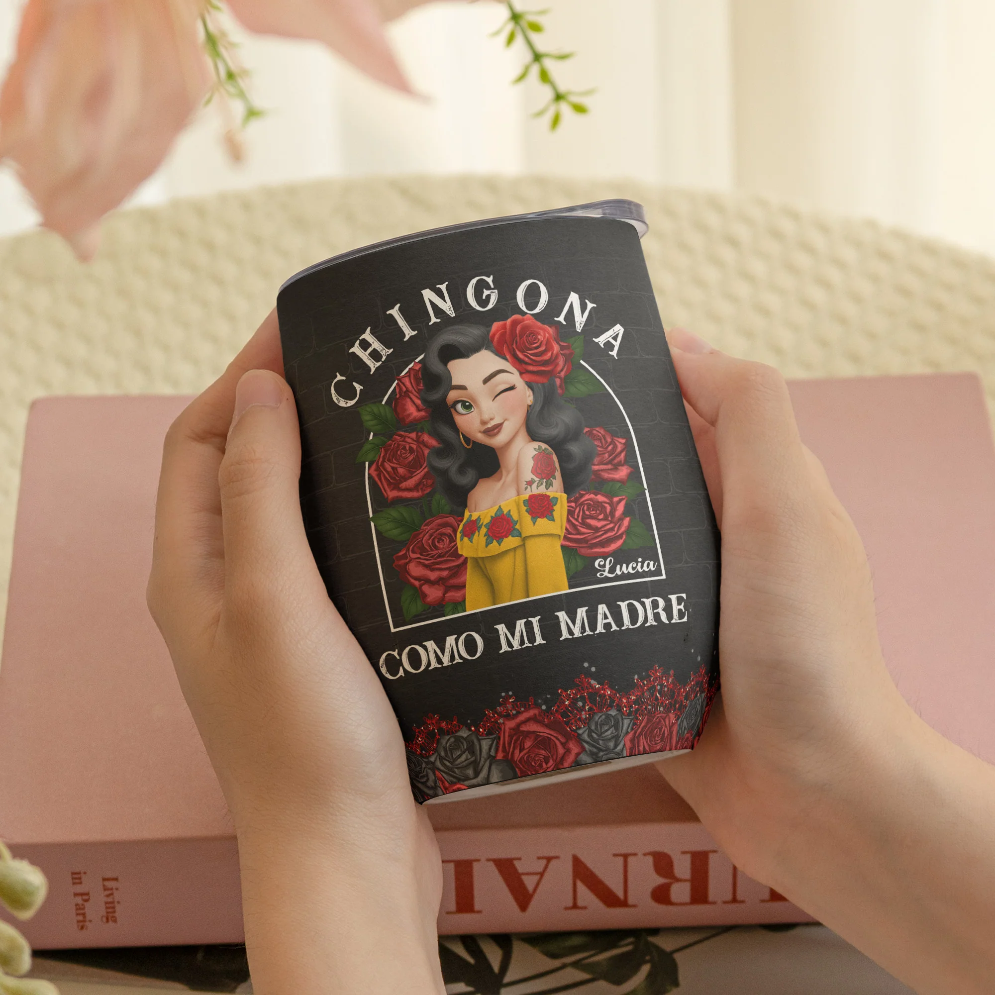 Hispanic Month Birthday Gifts For Hispanics And Latinos - Personalized Wine Tumbler - Image 3
