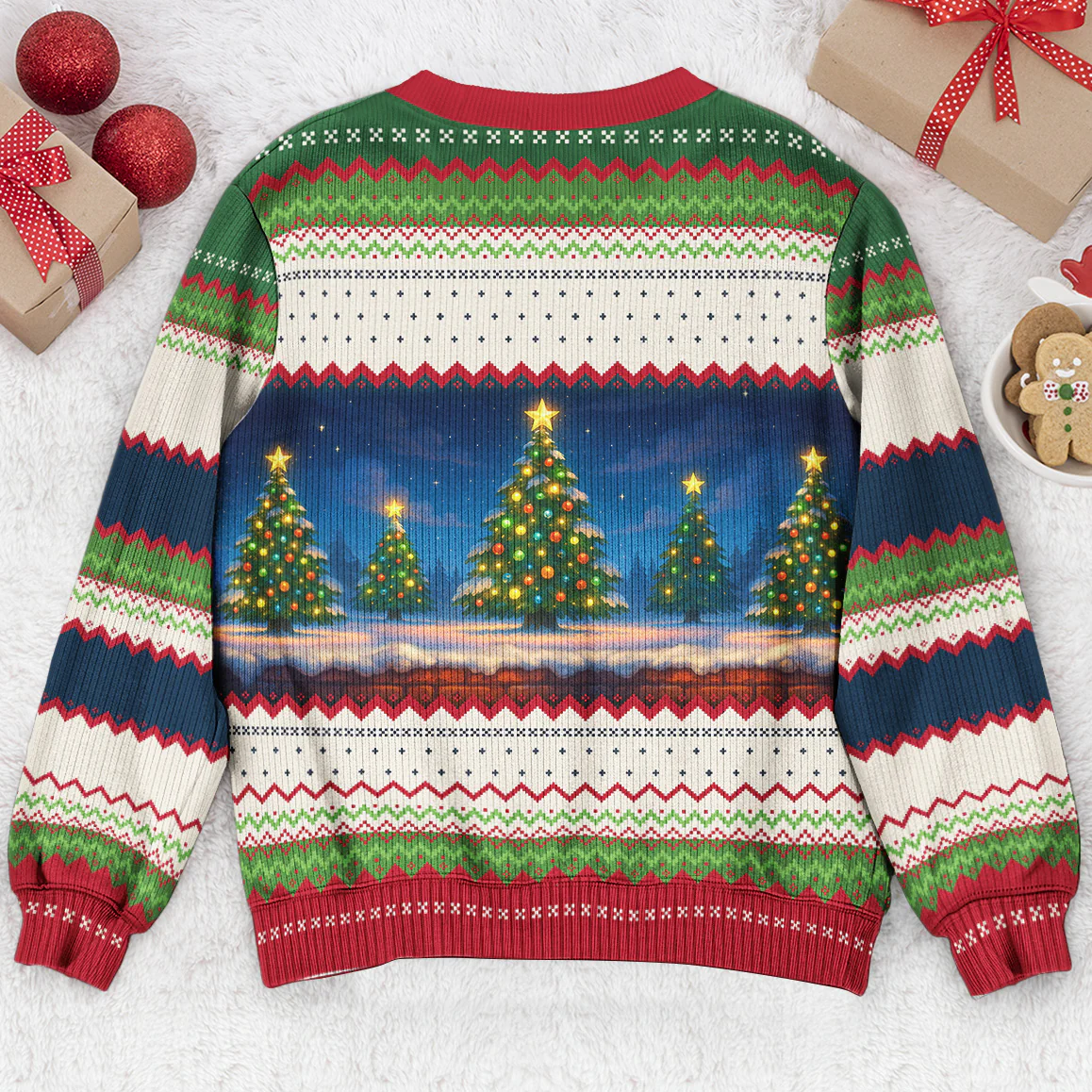 Ho Ho Holy I Need A Beer Bourbon Wine And My Cat New Ver - Personalized Ugly Sweater - Image 4