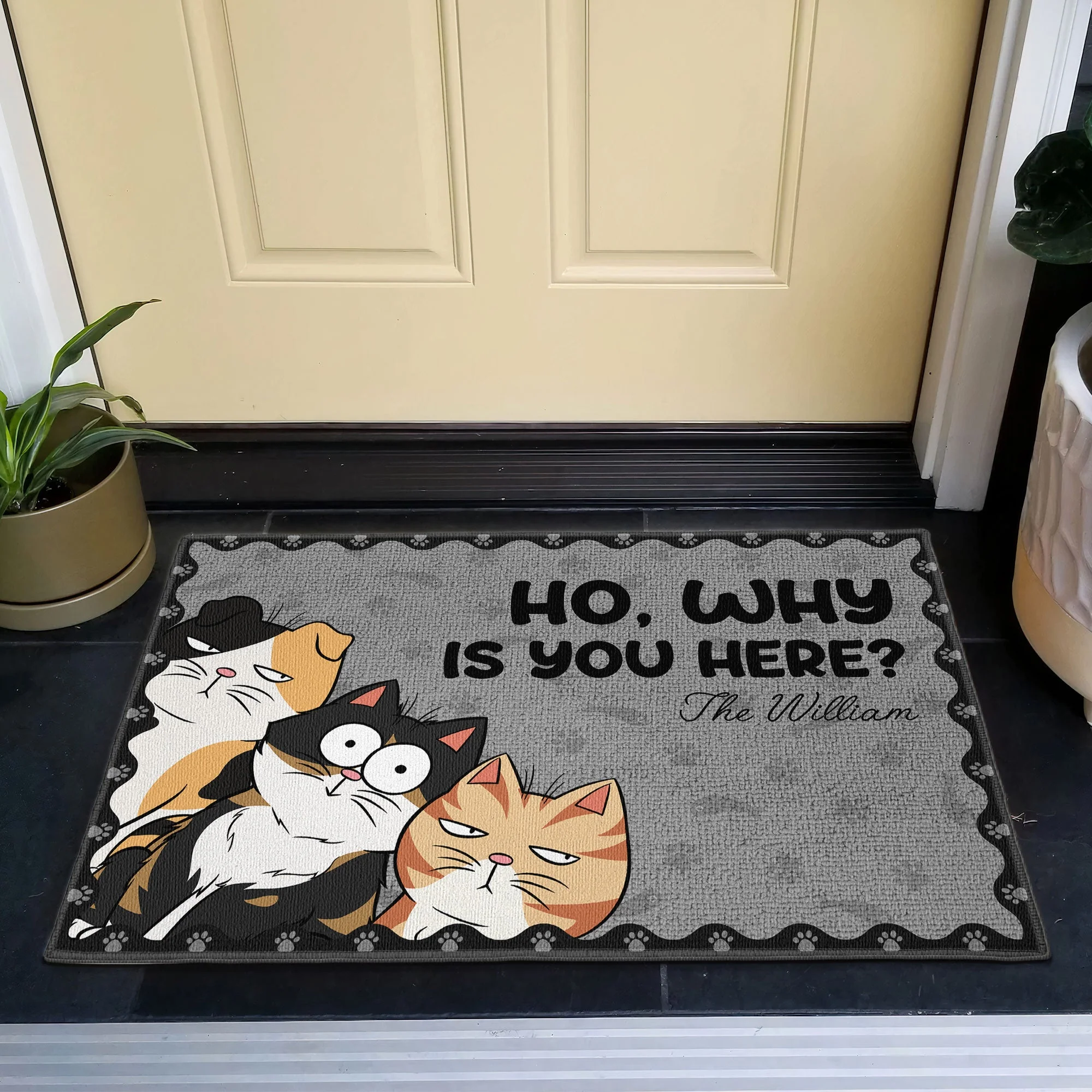 Ho Why Is You Here - Personalized Doormat - Image 4