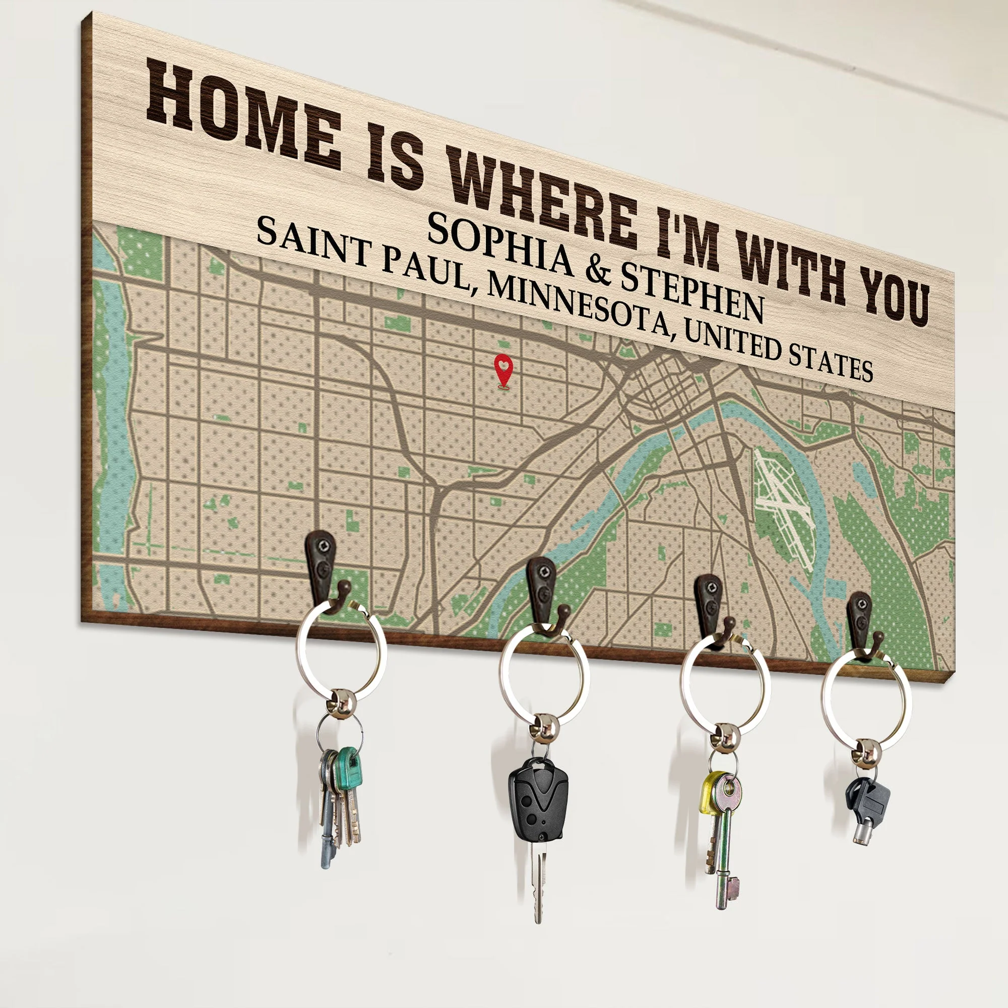 Home Is Where I'm With You - Personalized Key Holder - Image 4