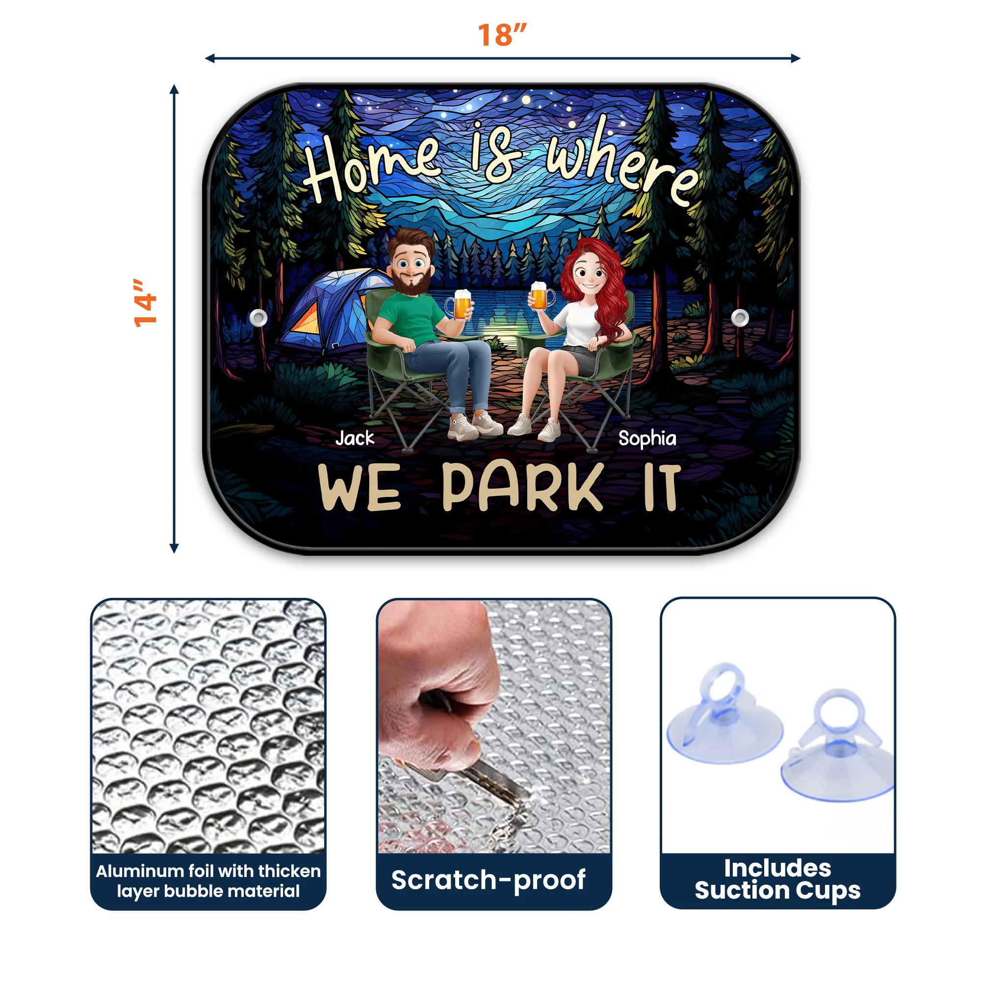 Home Is Where We Park It - Custom Car Side Window Sun Shade - Image 5