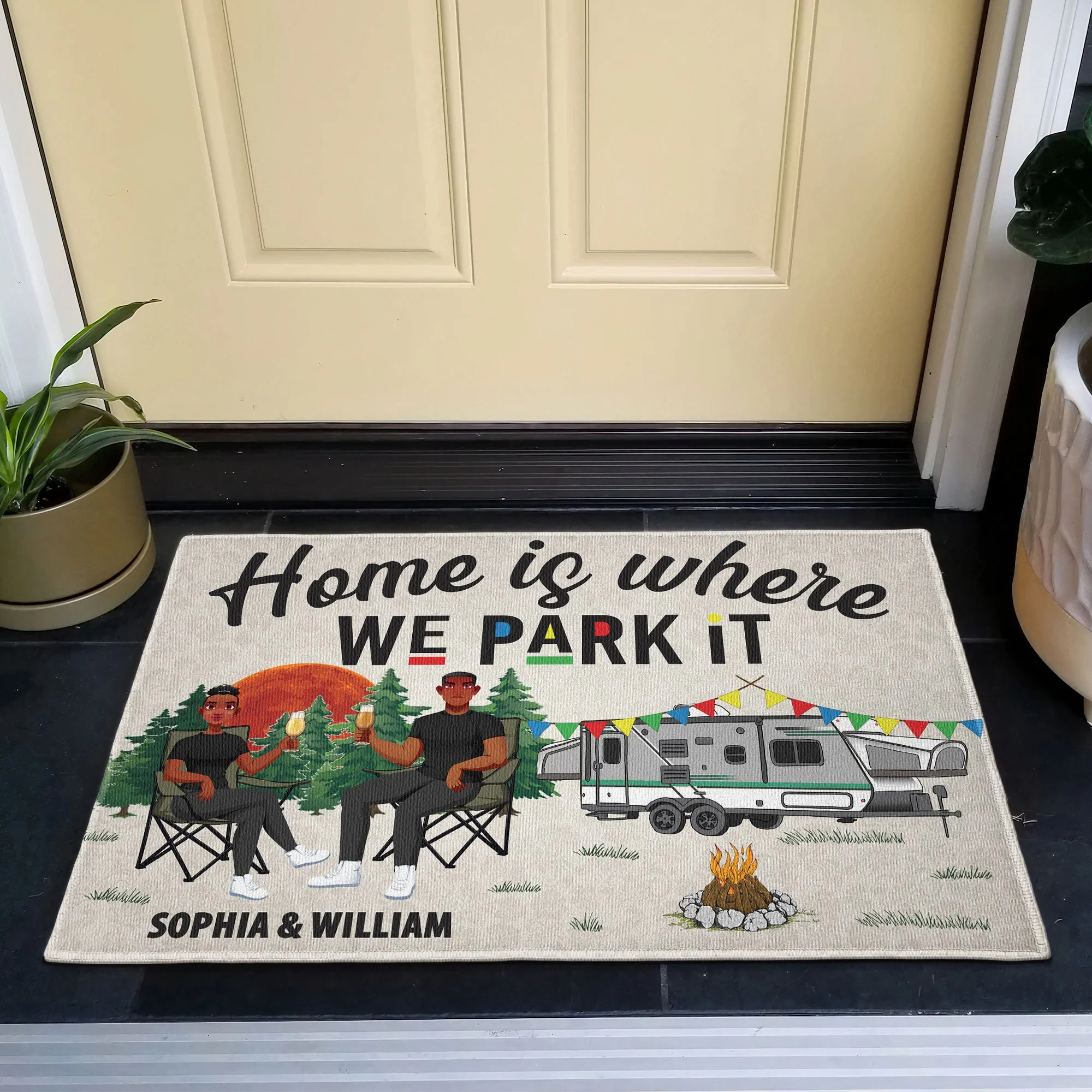 Home Is Where We Park It - Personalized Doormat - Image 4