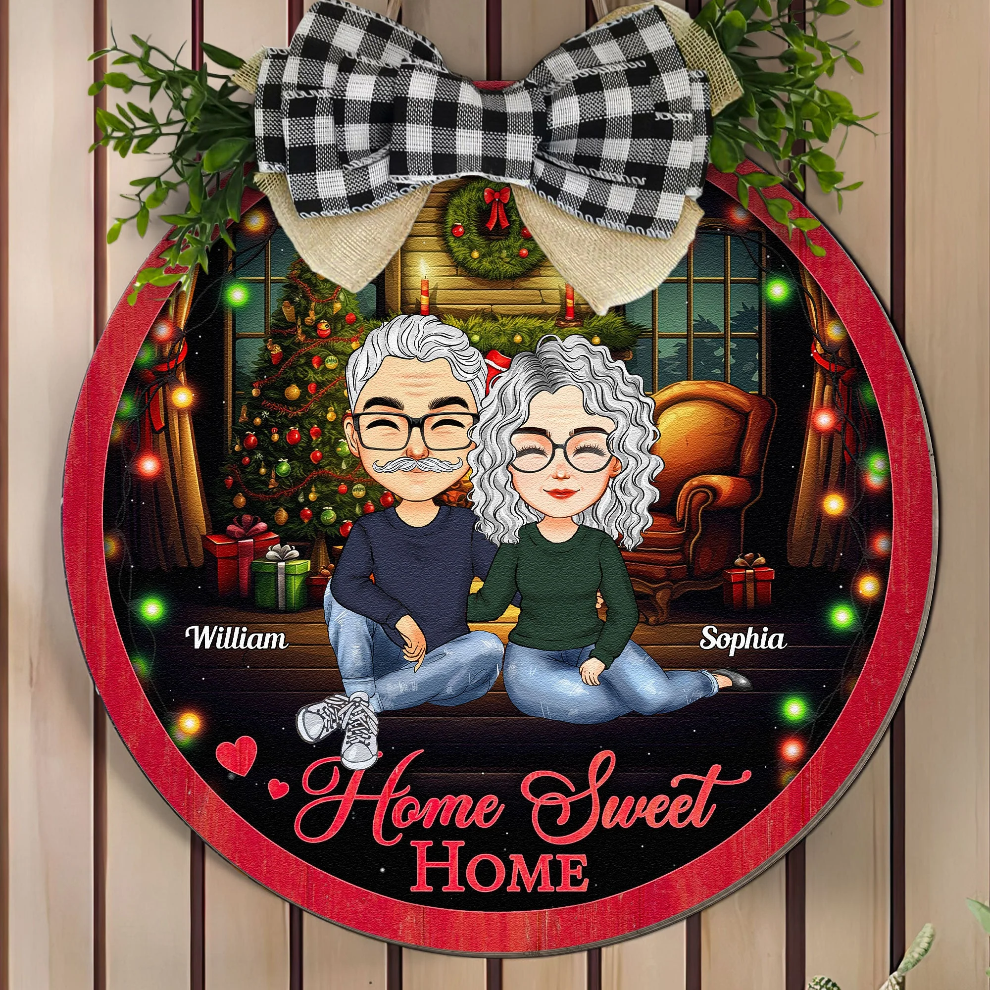 Home Sweet Home New - Personalized Wood Wreath - Image 2