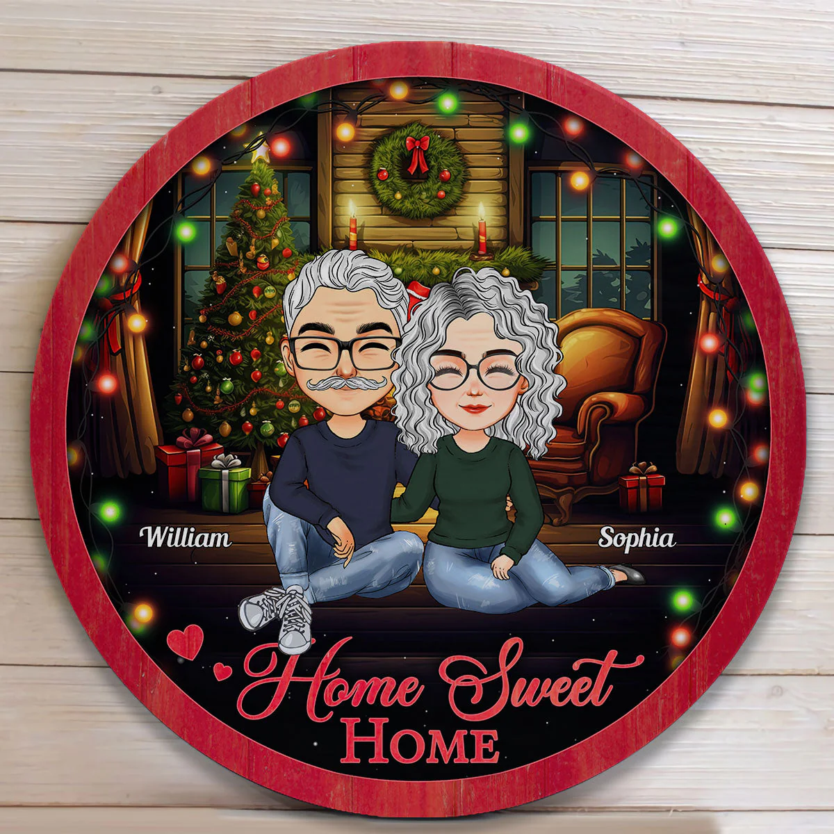 Home Sweet Home New - Personalized Wood Wreath - Image 3
