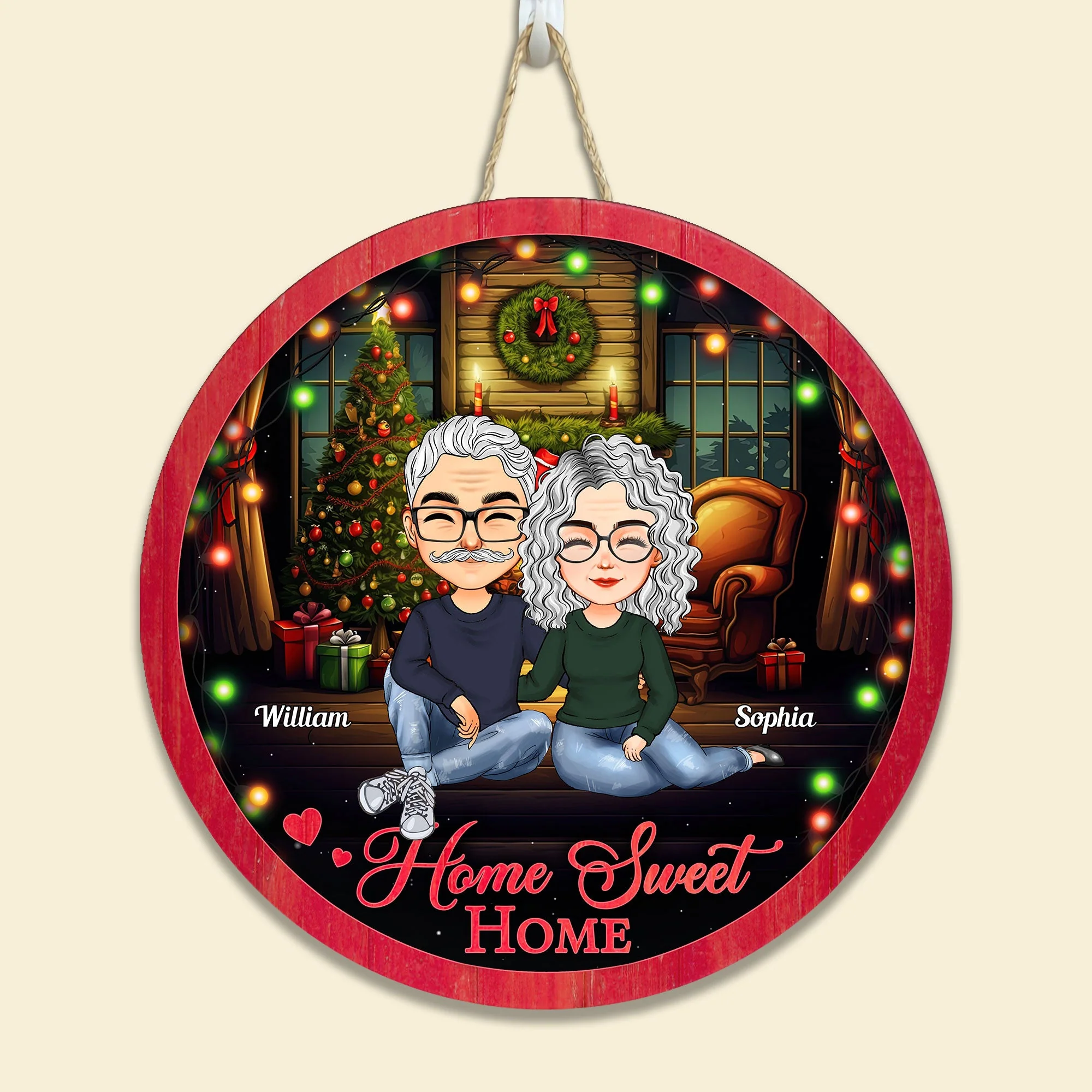 Home Sweet Home New - Personalized Wood Wreath - Image 5