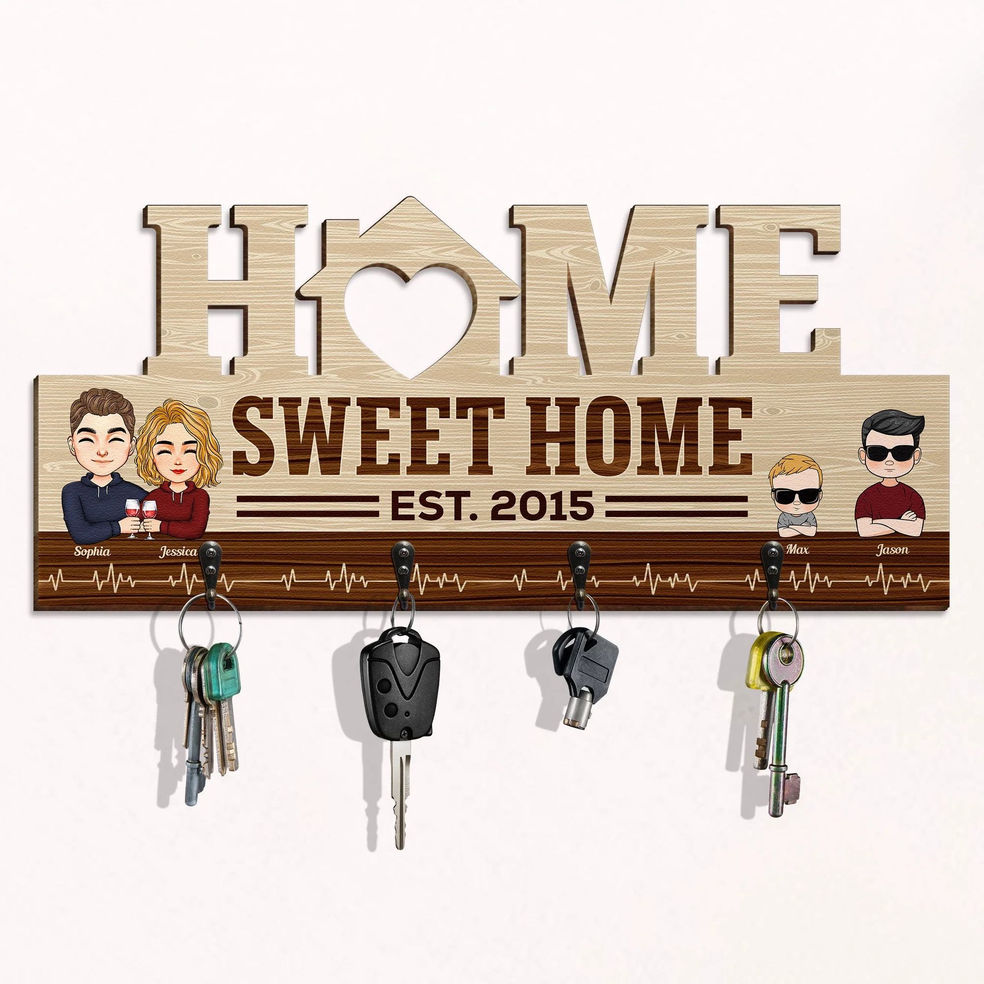 Home Sweet Home - Personalized Key Holder - Image 2