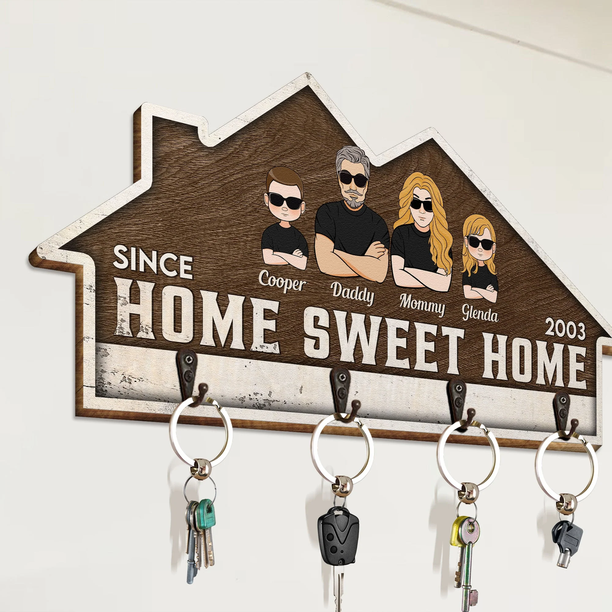 Home Sweet Home - Personalized Key Holder - Ver 2 - Image 3