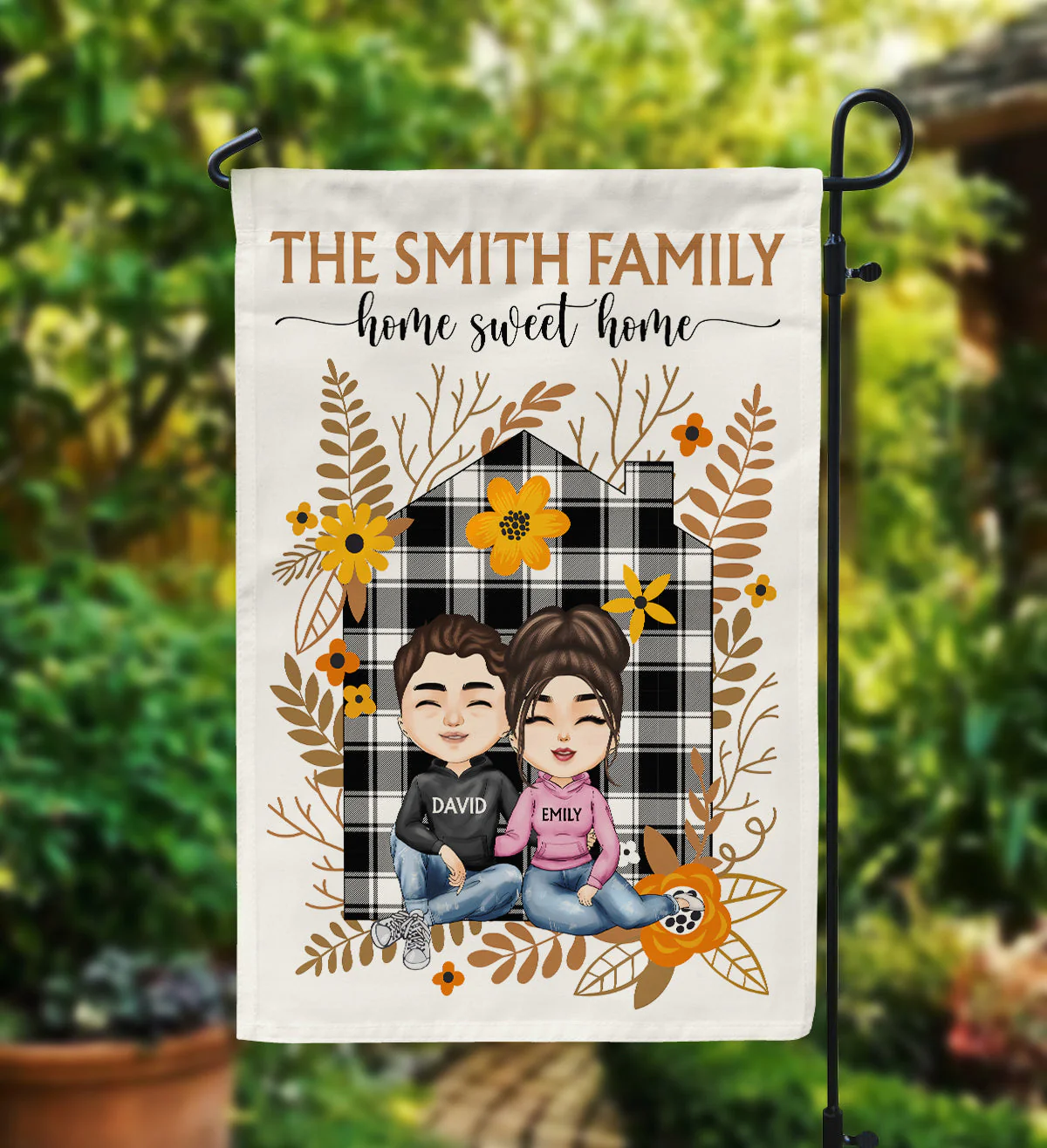 Home Sweet Home - Personalized Flag - Fall Season Gift For family, Husband, Wife - Image 3