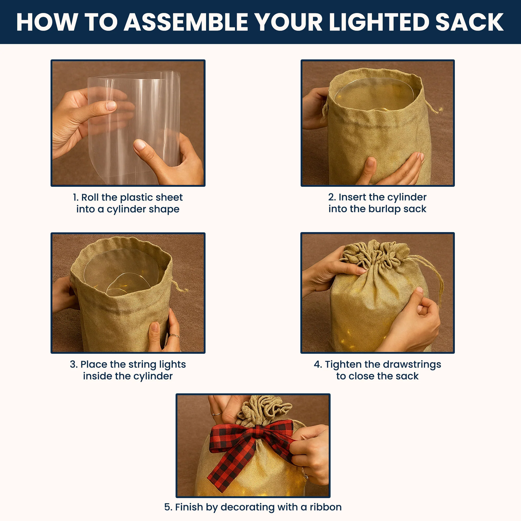 Home Sweet Home - Personalized Lighted Burlap Sack - Image 4