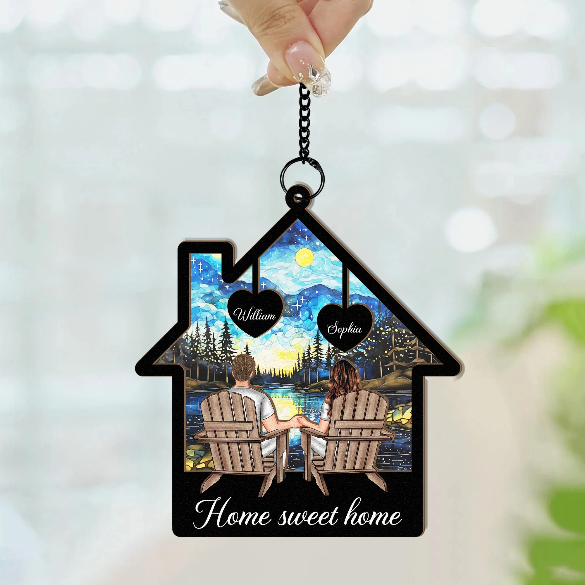 Home Sweet Home - Personalized Window Hanging Suncatcher Ornament - Image 4