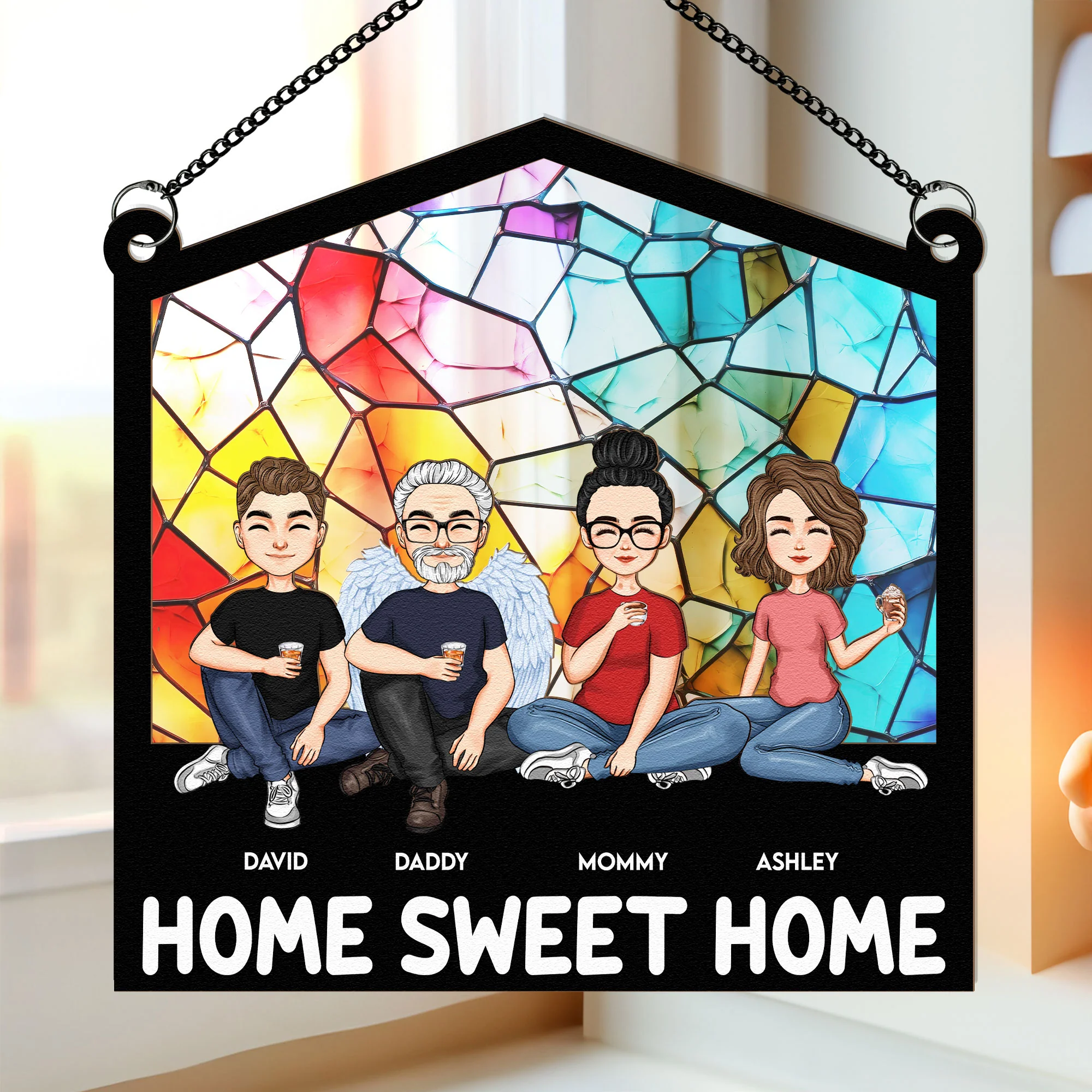 Home Sweet Home - Personalized Window Hanging Suncatcher Ornament - Image 3
