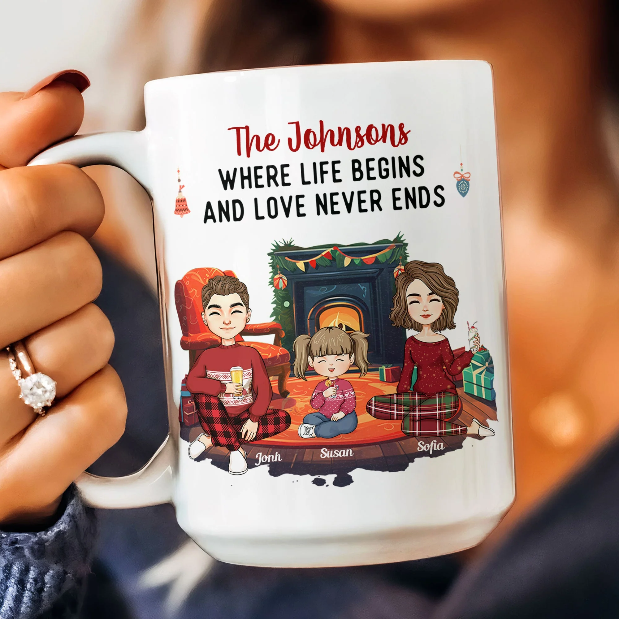 Home Where Life Begins And Love Never Ends - Personalized Mug - Image 2