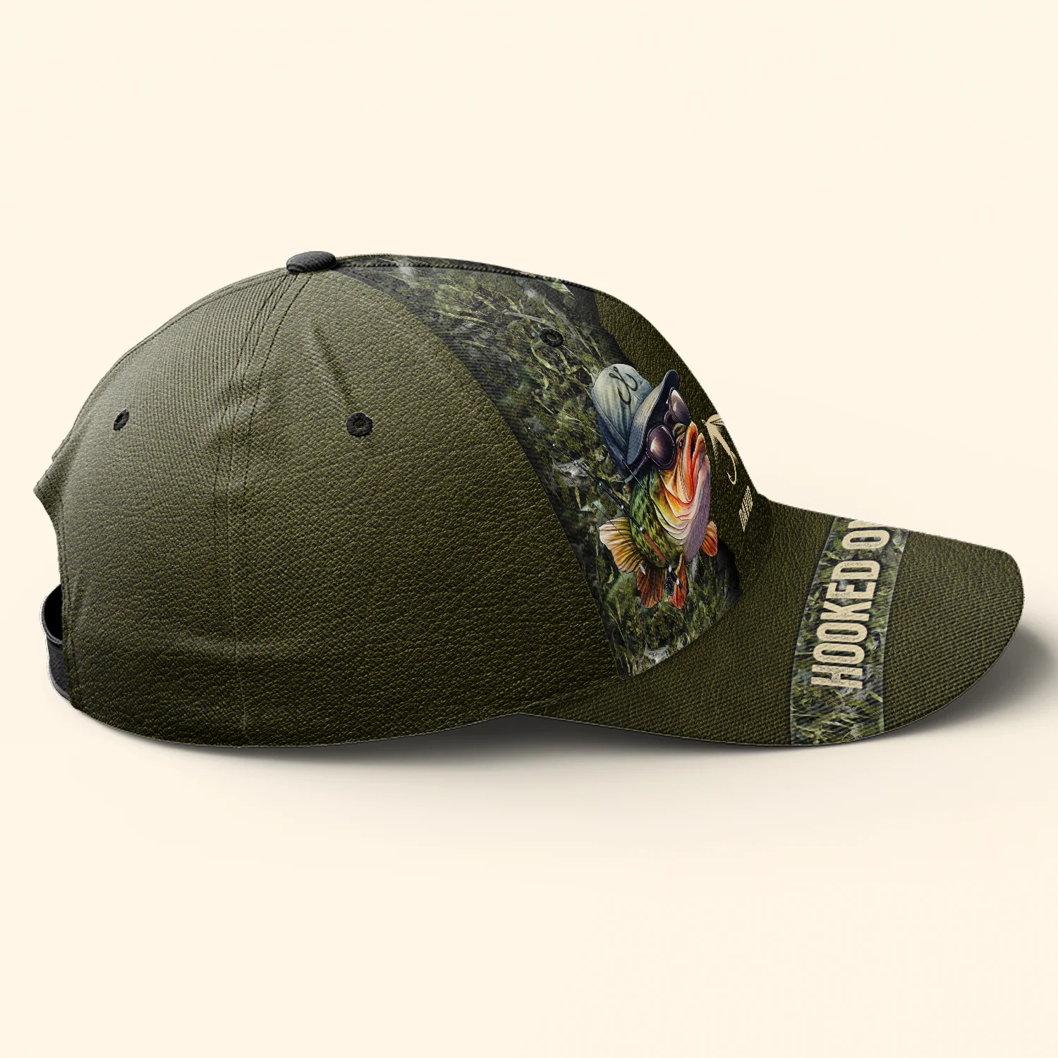 Hooked On Dad Grandpa Papa Daddy - Personalized Classic Cap - Image 4