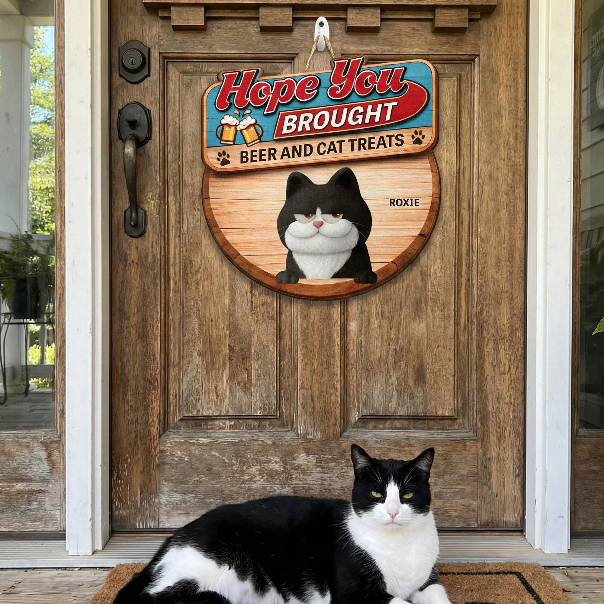 Hope You Brought Alcohol And Dog Treats - New Version - Personalized Wood Sign - Image 3