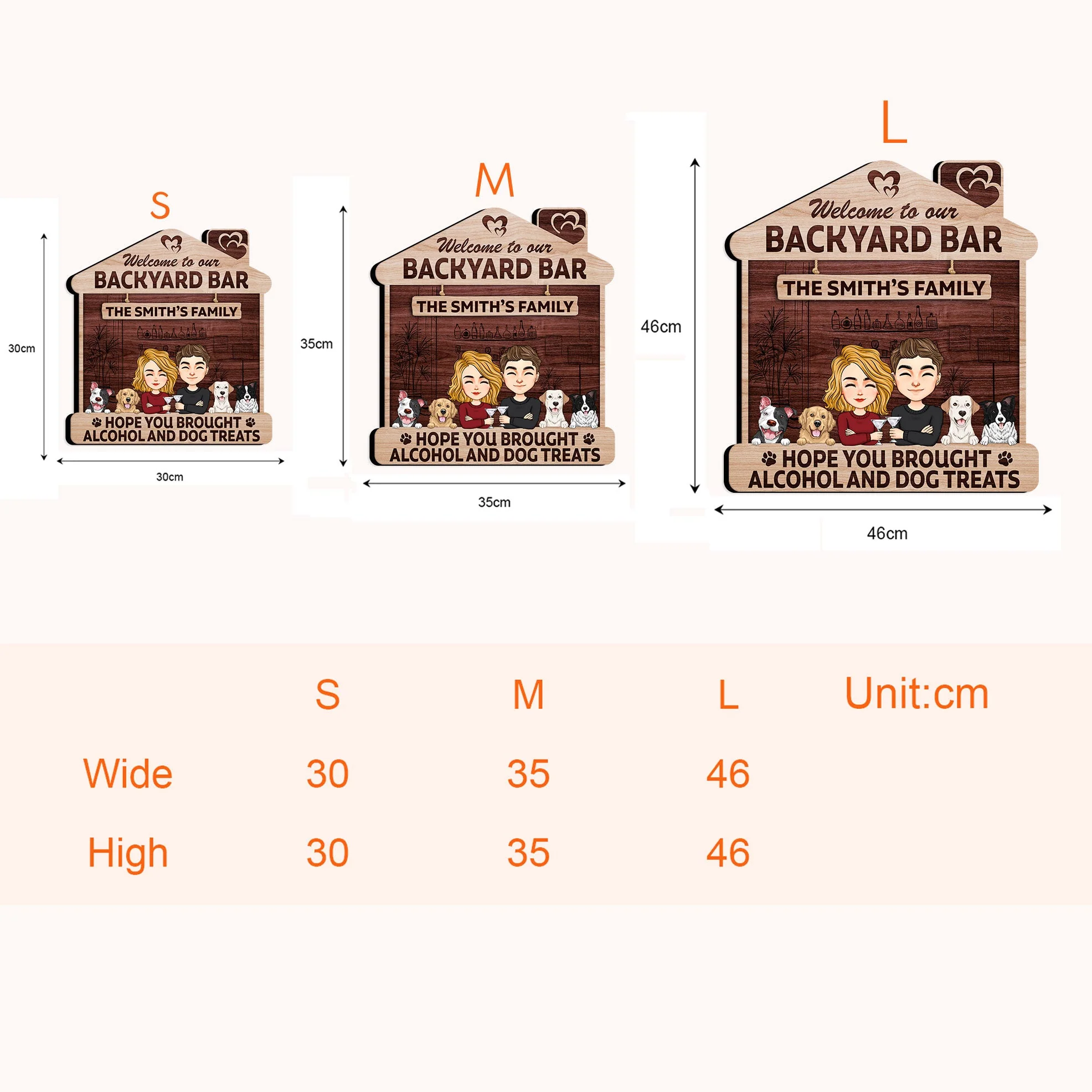 Hope You Brought Alcohol & Pet Treats - Personalized Custom Shaped Wood Sign - Image 4