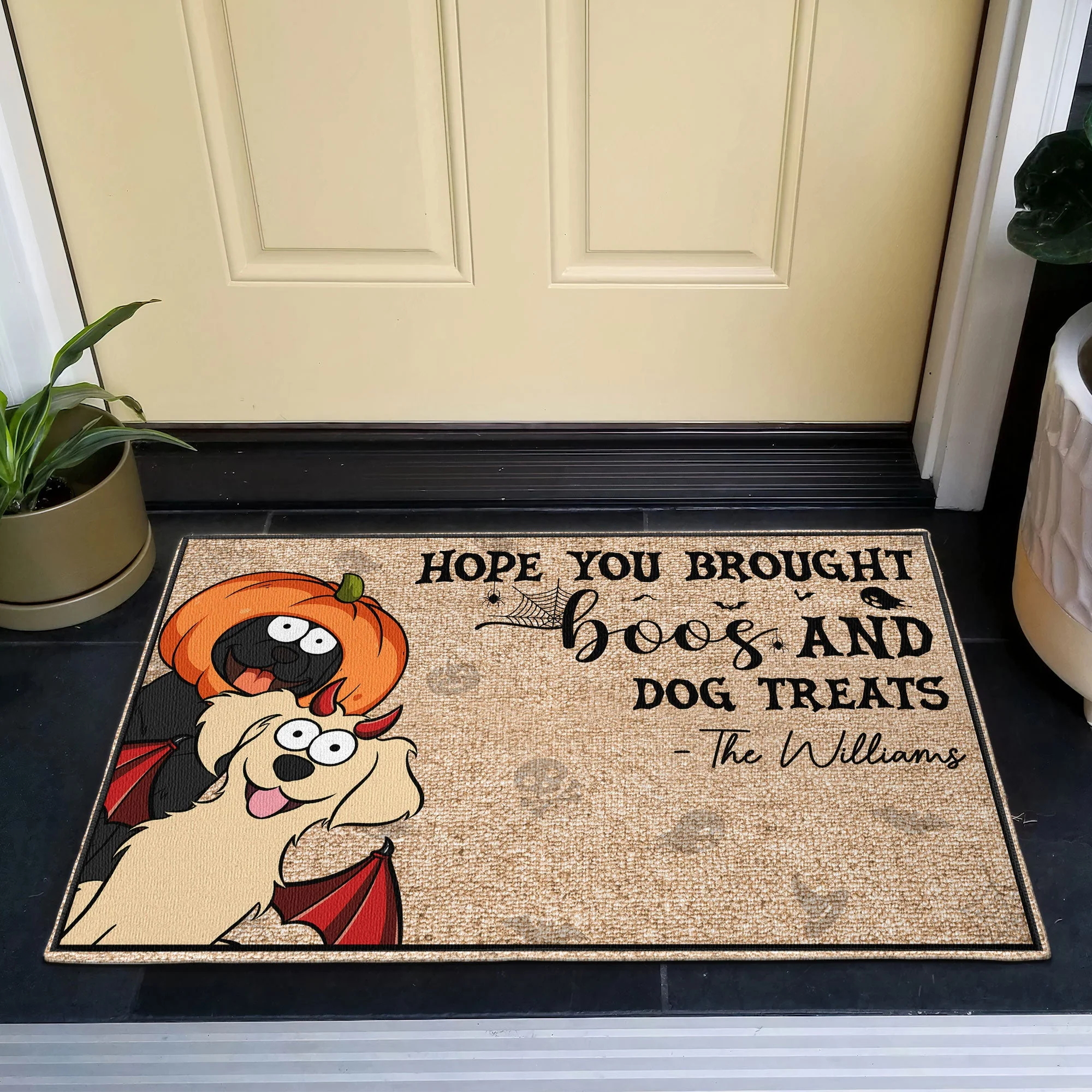 Hope You Brought Boos And Dog Treats - Personalized Doormat - Image 4