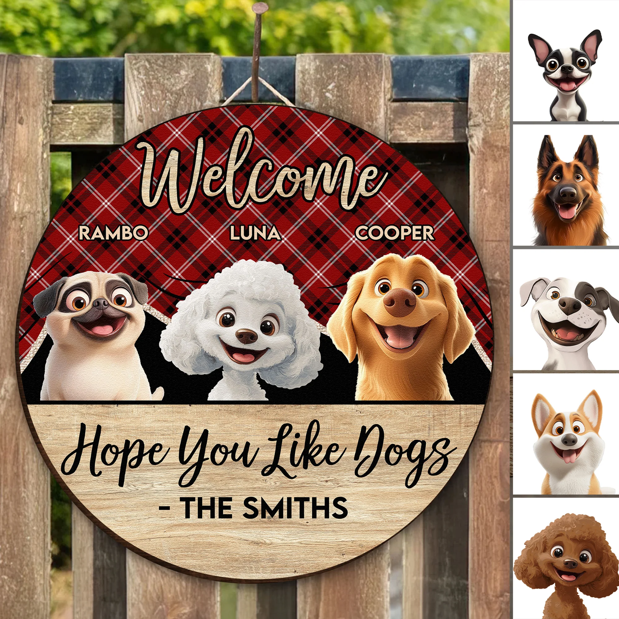 Hope You Like Dogs - Personalized Wood Sign - Image 2