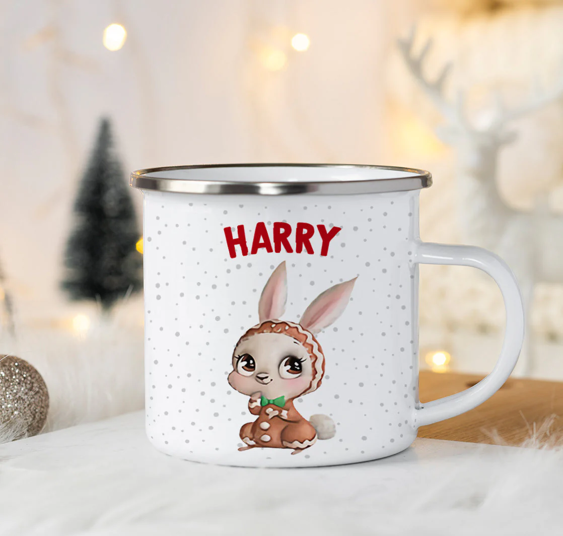 Hot Chocolate Mug - Personalized Enamel Mug Christmas Gift For Kids - Image 2