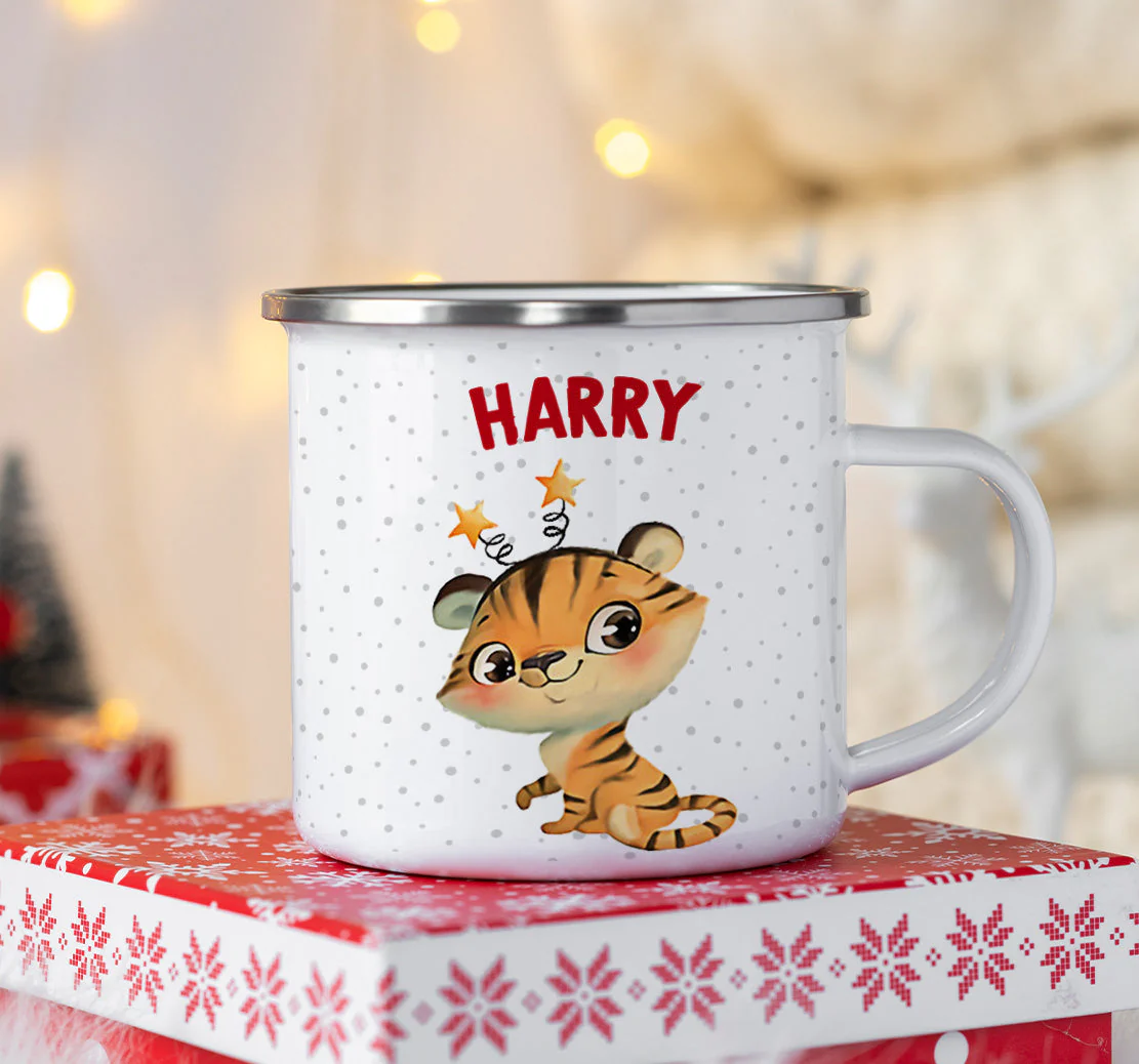 Hot Chocolate Mug - Personalized Enamel Mug Christmas Gift For Kids - Image 3
