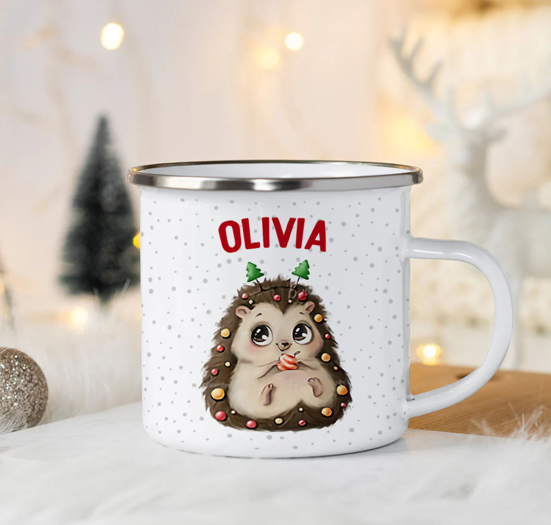 Hot Chocolate Mug - Personalized Enamel Mug Christmas Gift For Kids - Image 4
