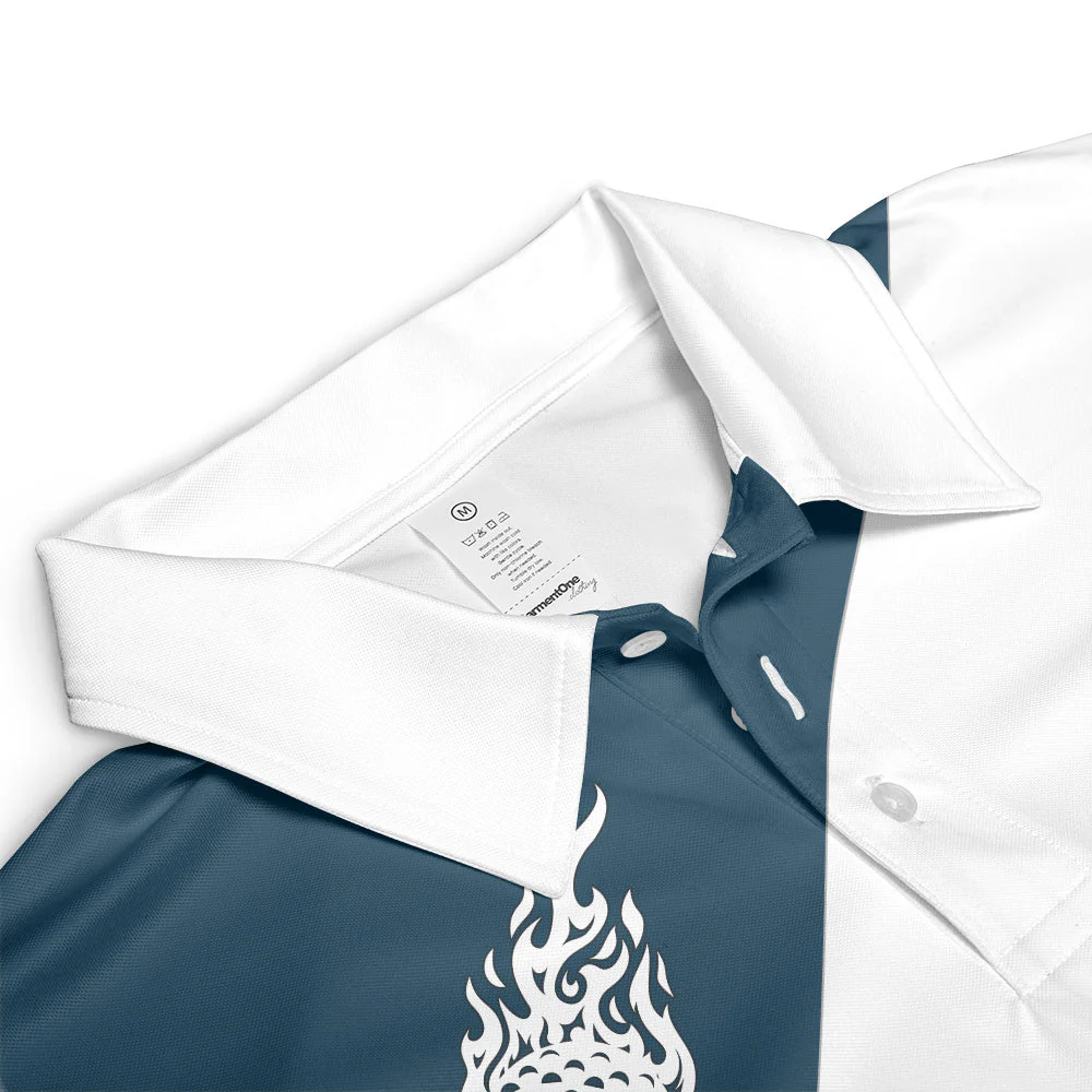 Hot Golf Fire Golf Polo Gift For Golf Lover Dad Husband - Custom Golf Shirt - Image 6