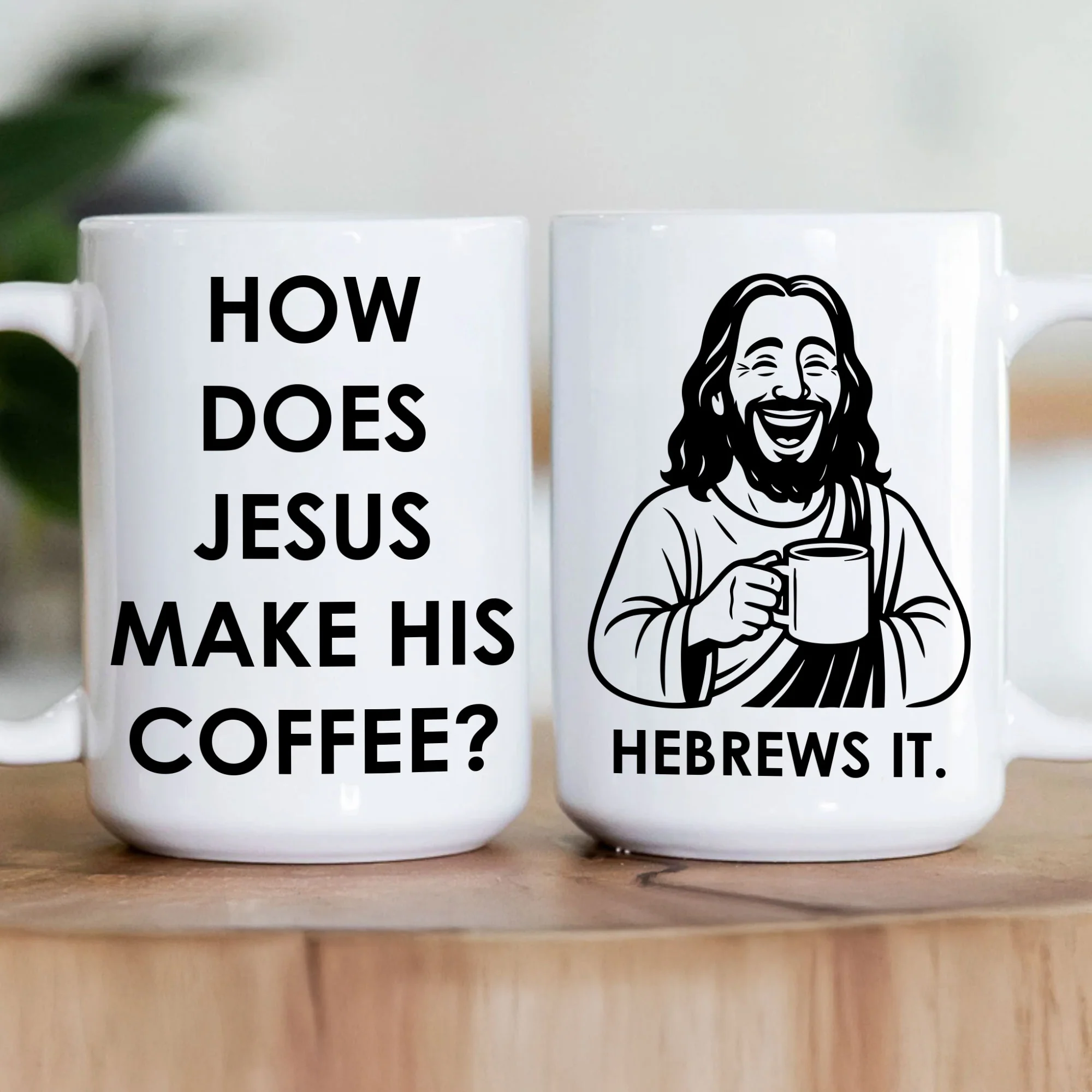 How Does Jesus Make His Coffee? Hebrews It - Personalized Mug - Image 3