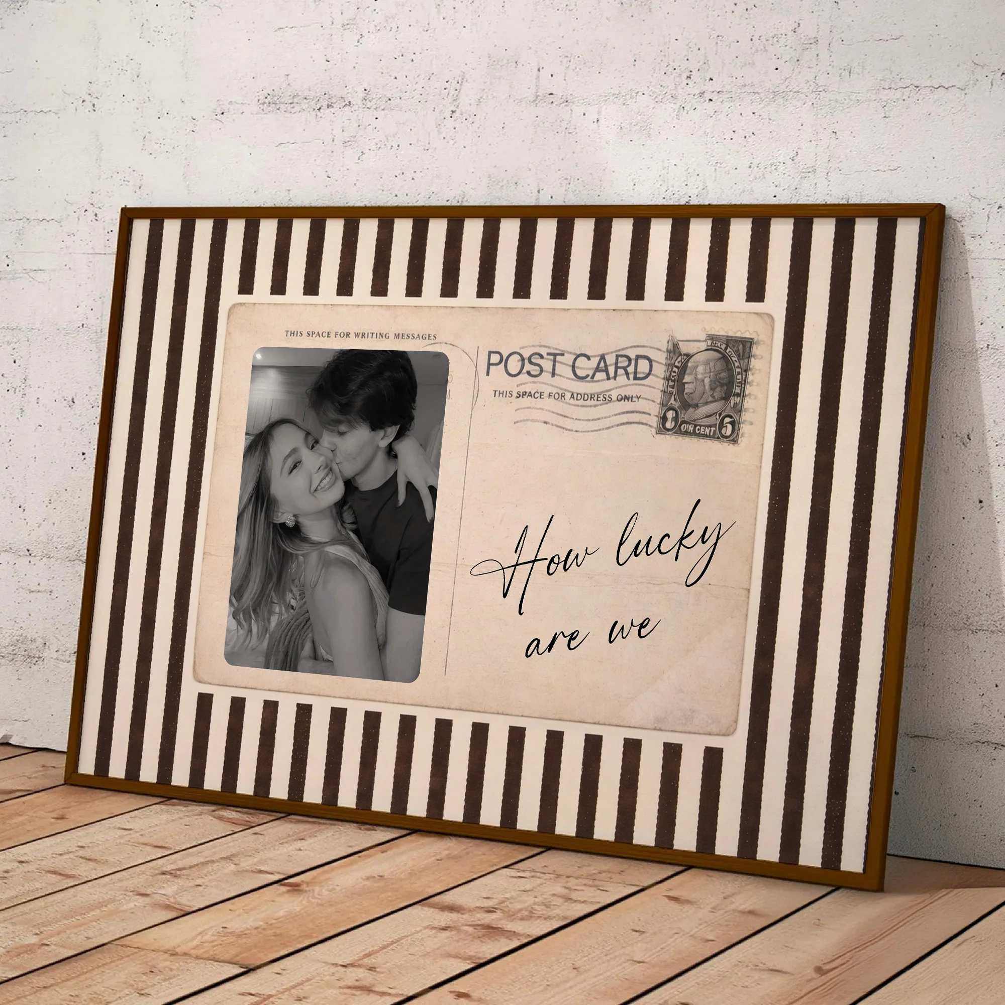 How Lucky Are We Wall Art Vintage Postcard - Personalized Photo Poster - Image 6