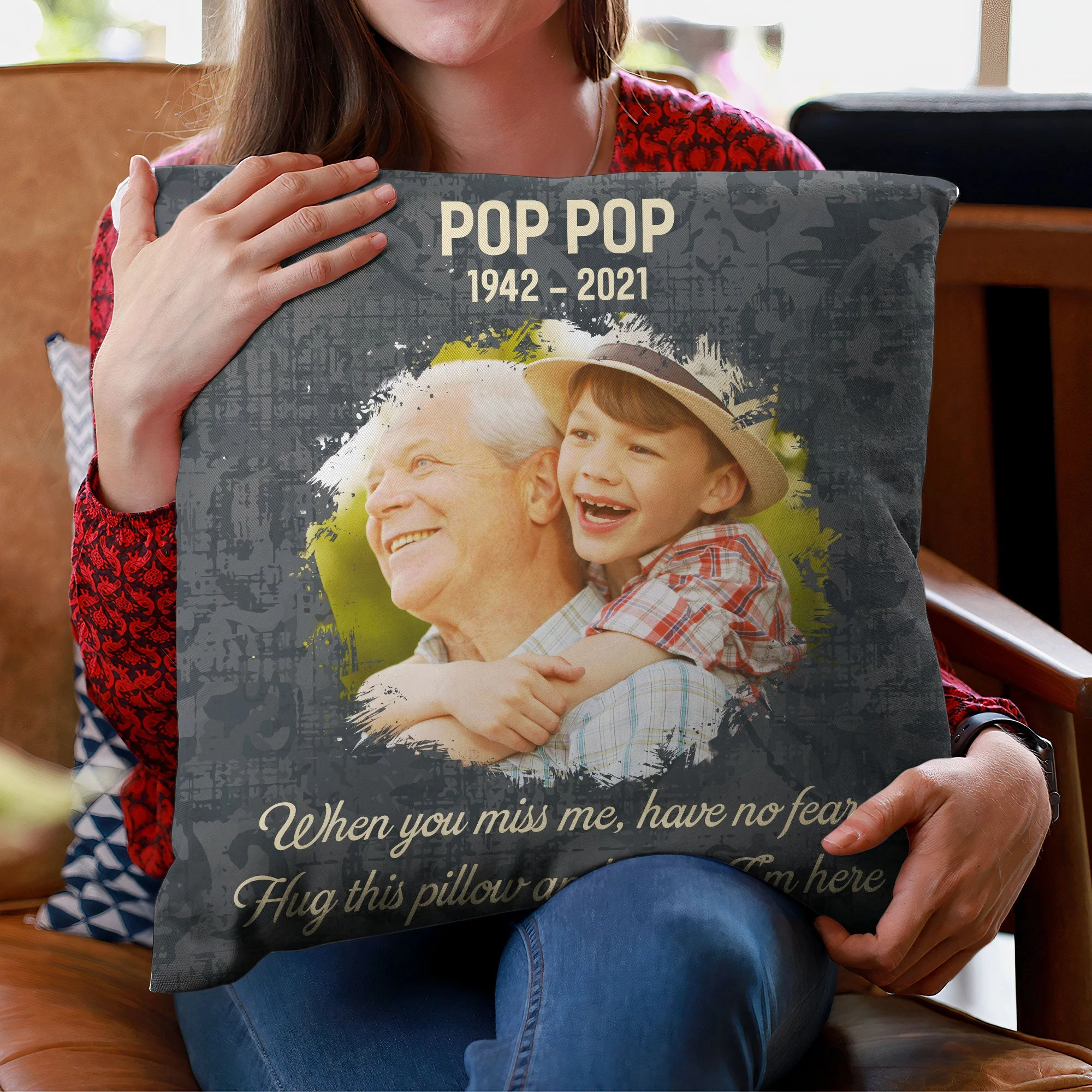 Hug This Pillow And Know I'm Here - Personalized Memory Pillow (Insert Included) - Image 3