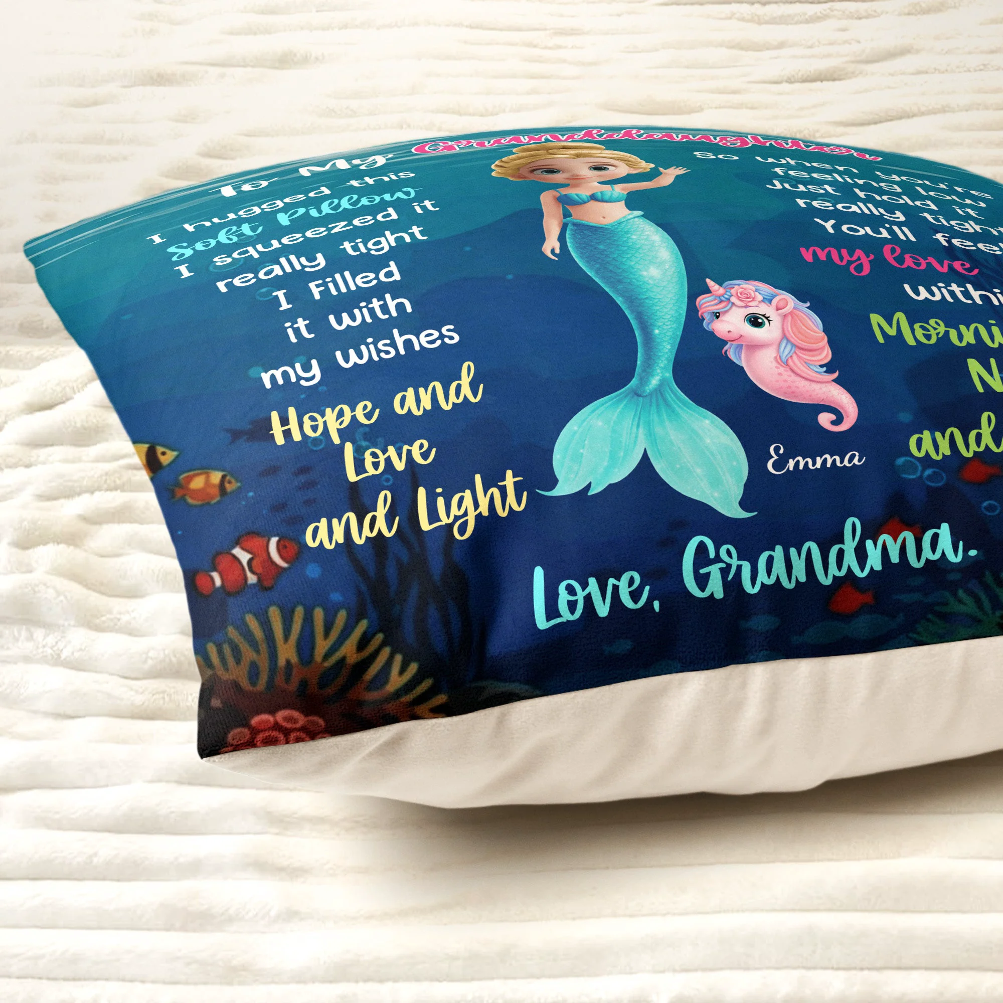 Hug This Pillow Mermaid - Personalized Pillow (Insert Included) - Image 3