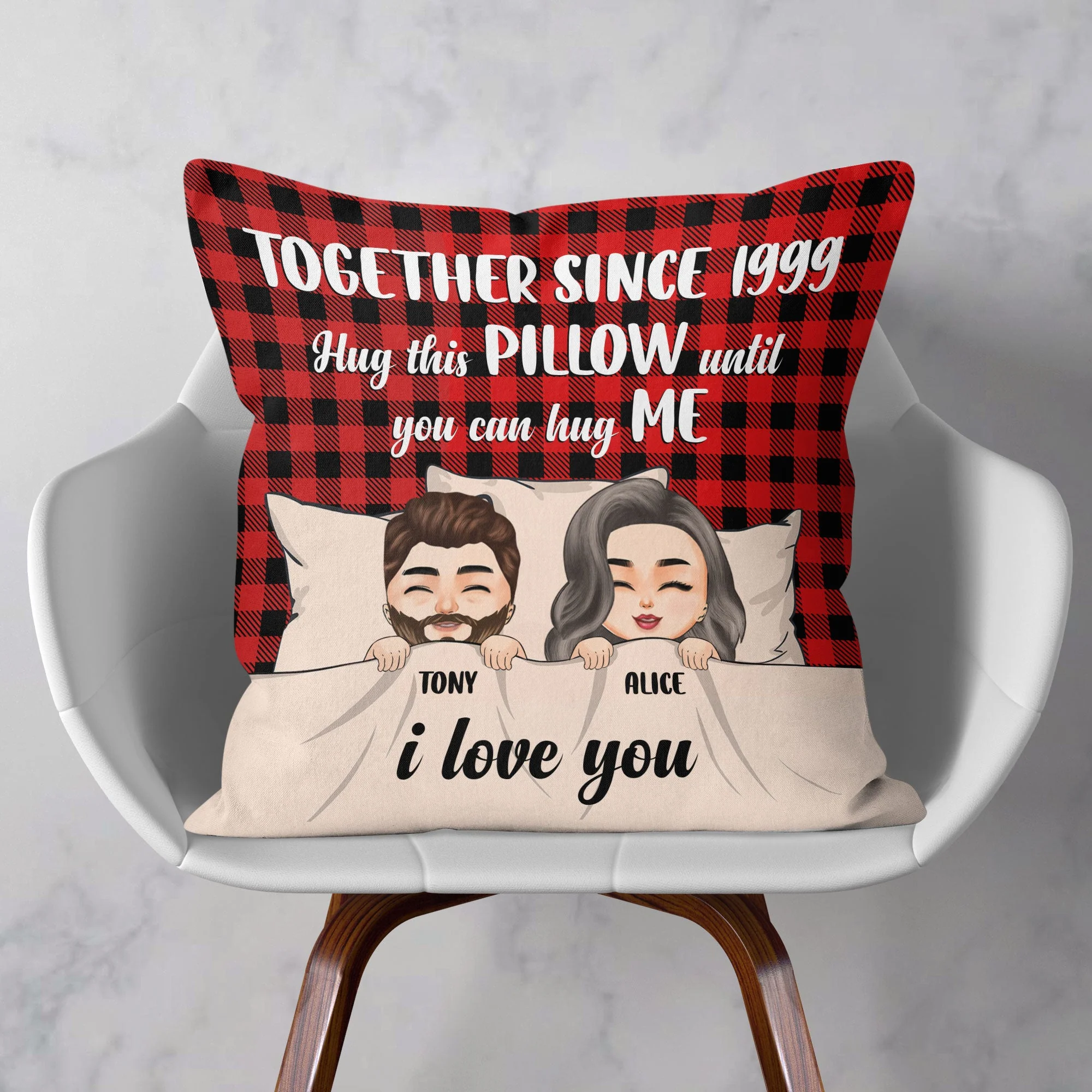 Hug This Pillow Until You Can Hug Me - Personalized Pillow (Insert Included) - Birthday Christmas Gift Anniversary Gift For Husband, Wife - Image 3