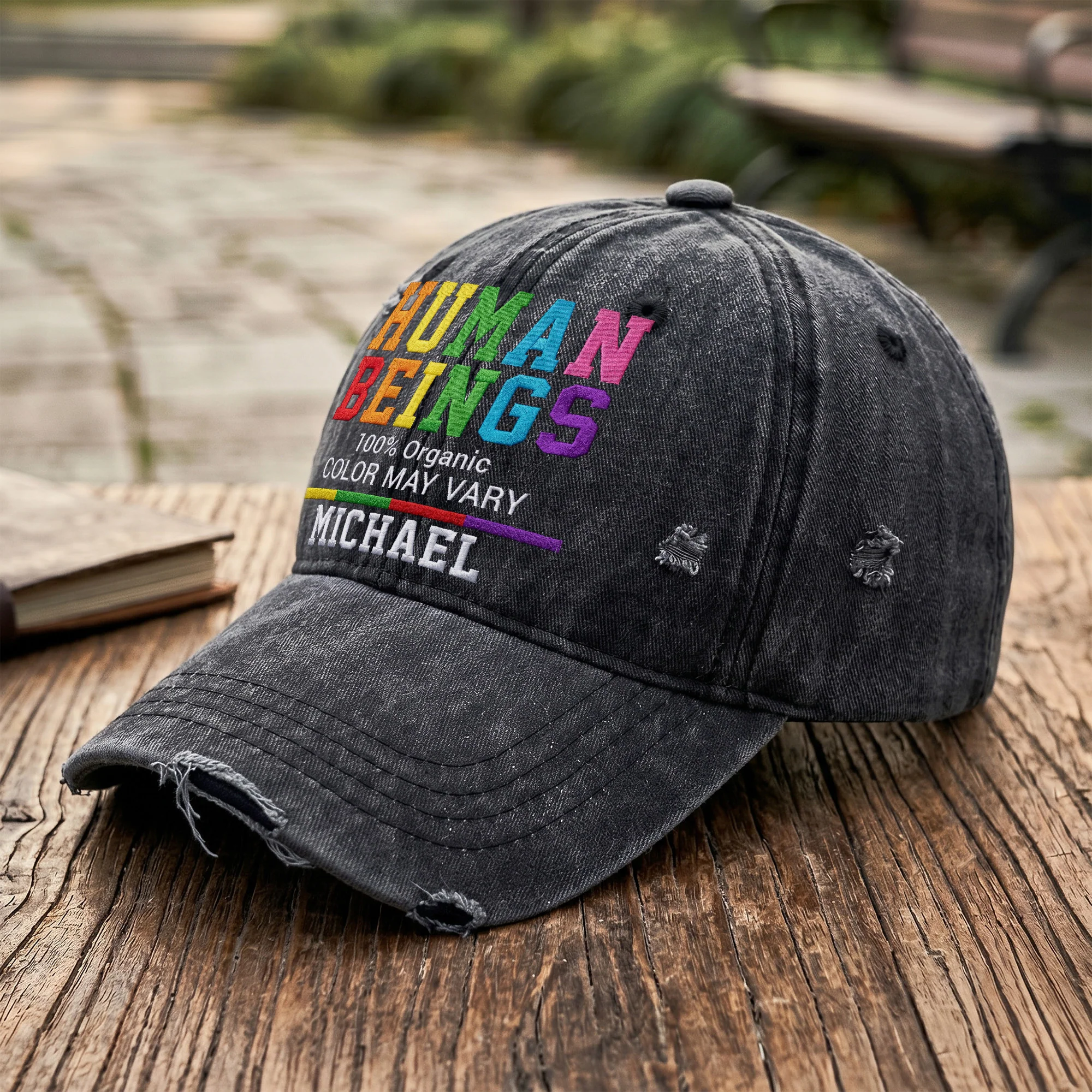Human Beings 100% Organic - Personalized Cap - Image 3