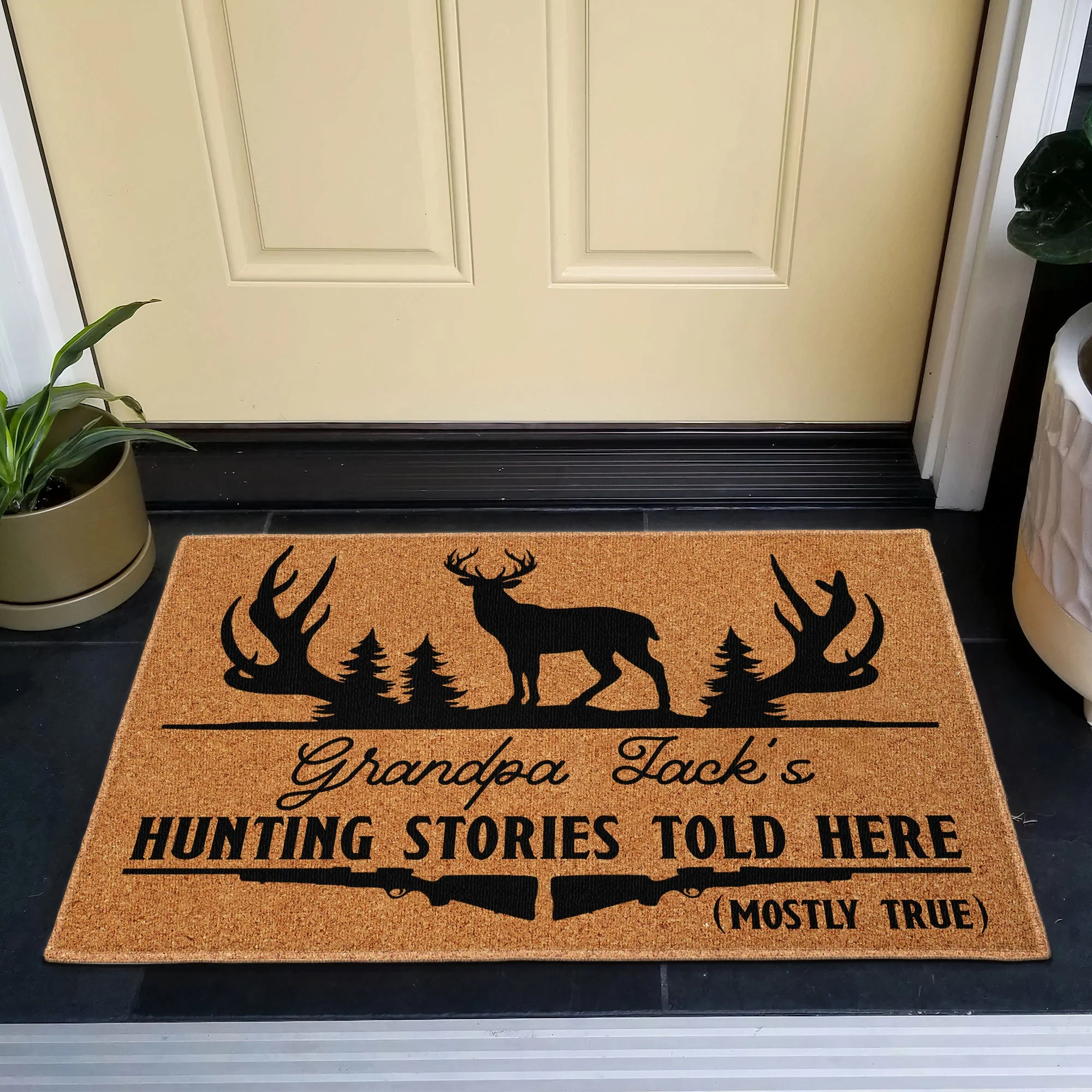 Hunting Stories Told Here - Personalized Doormat - Image 4