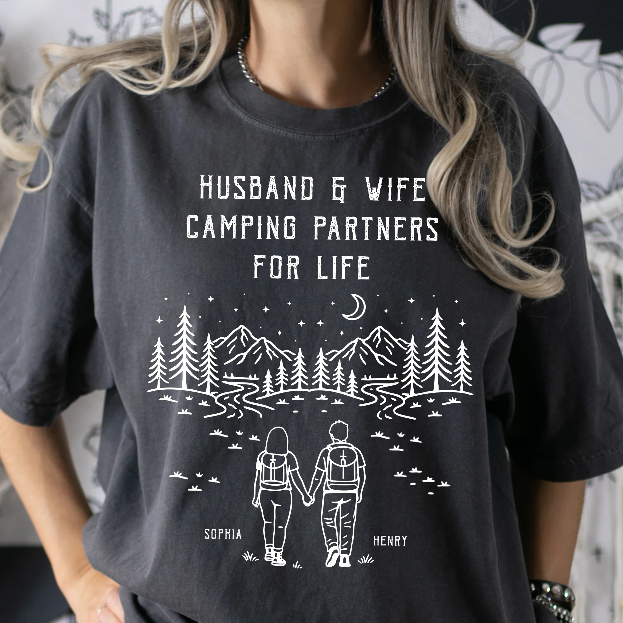 Husband And Wife Camping Partners For Life - Personalized Shirt - Image 4